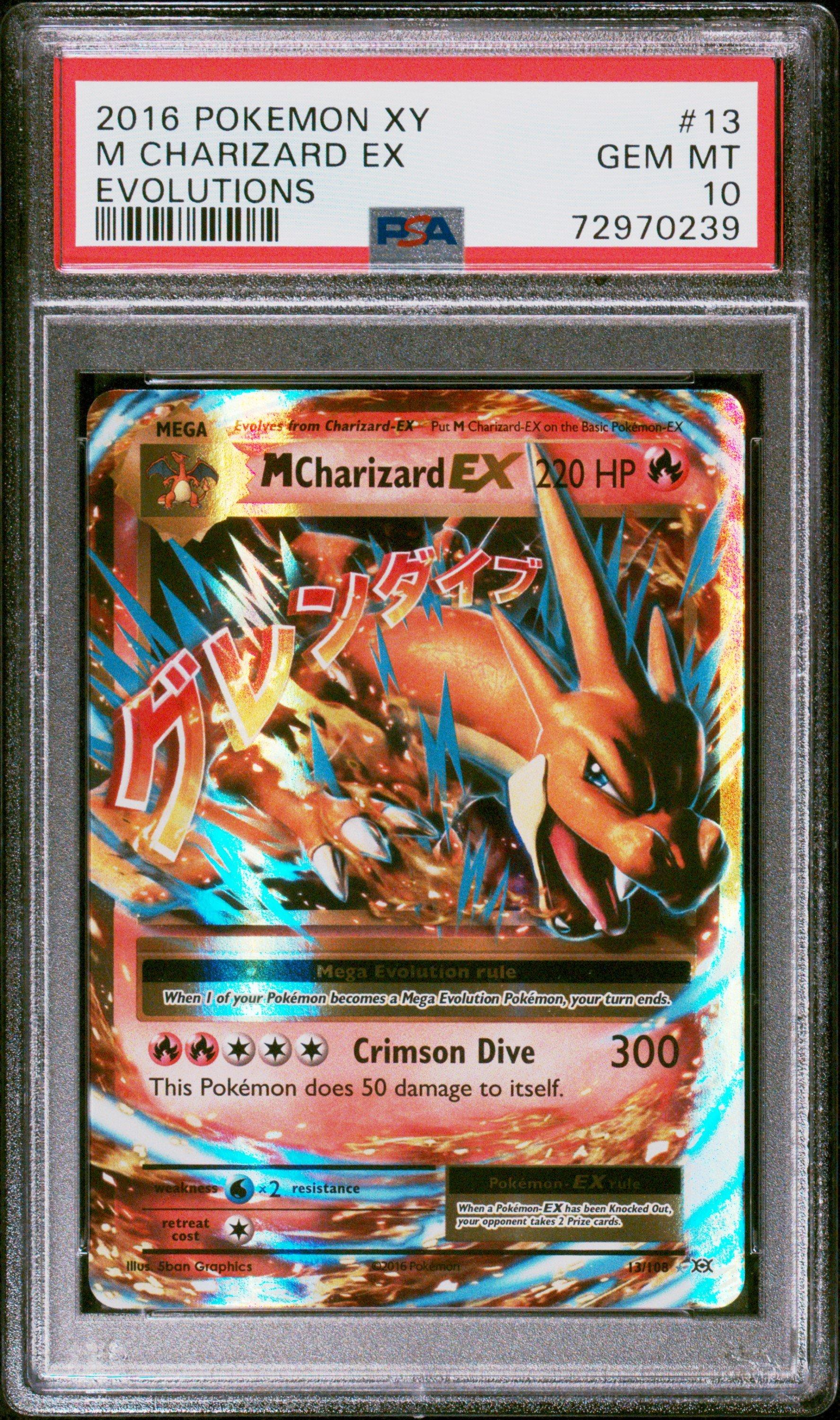 2016 Pokemon Xy Evolutions 13 M Charizard Ex PSA 10 Graded Card