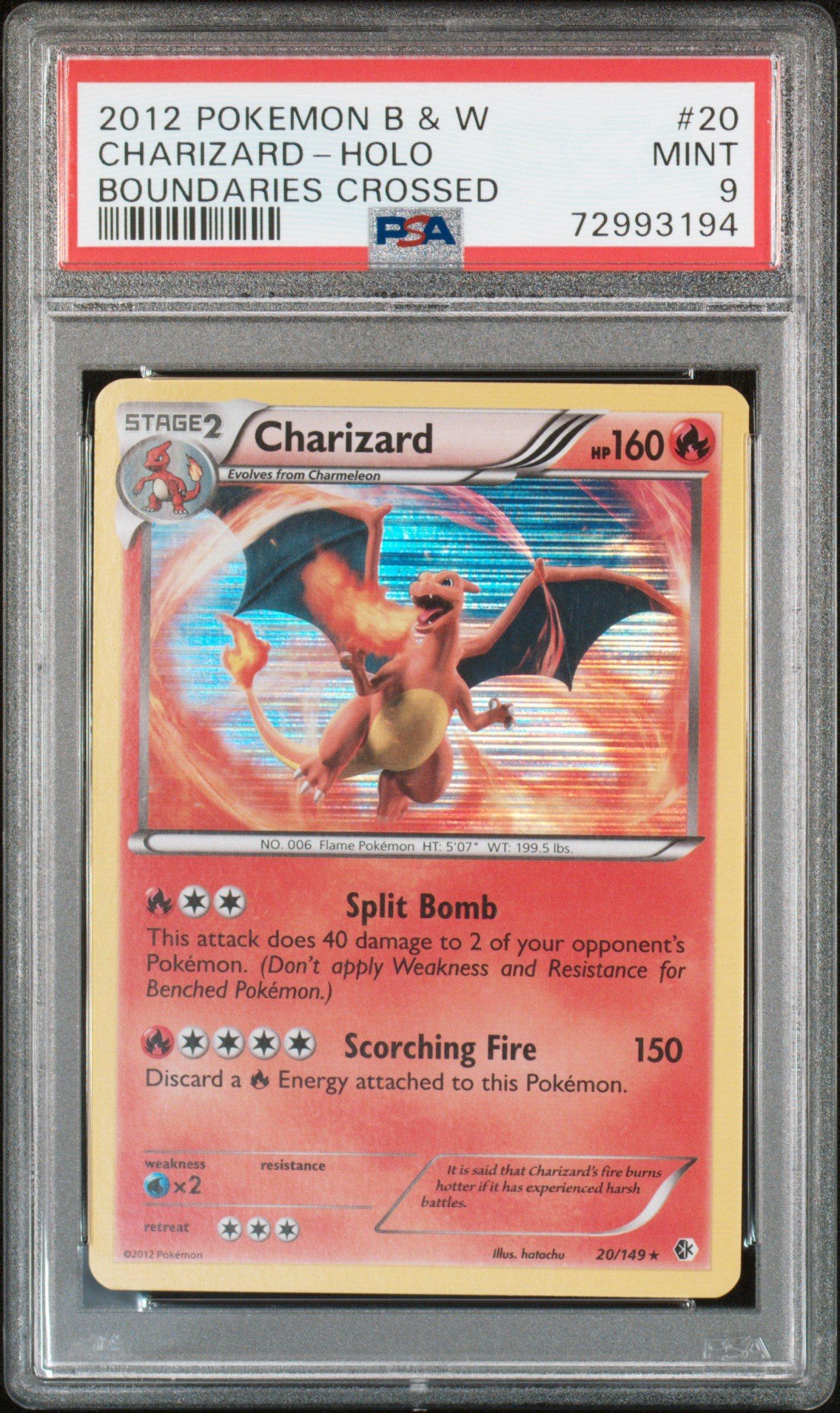 2012 Pokemon Black & White Boundaries Crossed 20 Charizard-holo PSA 9