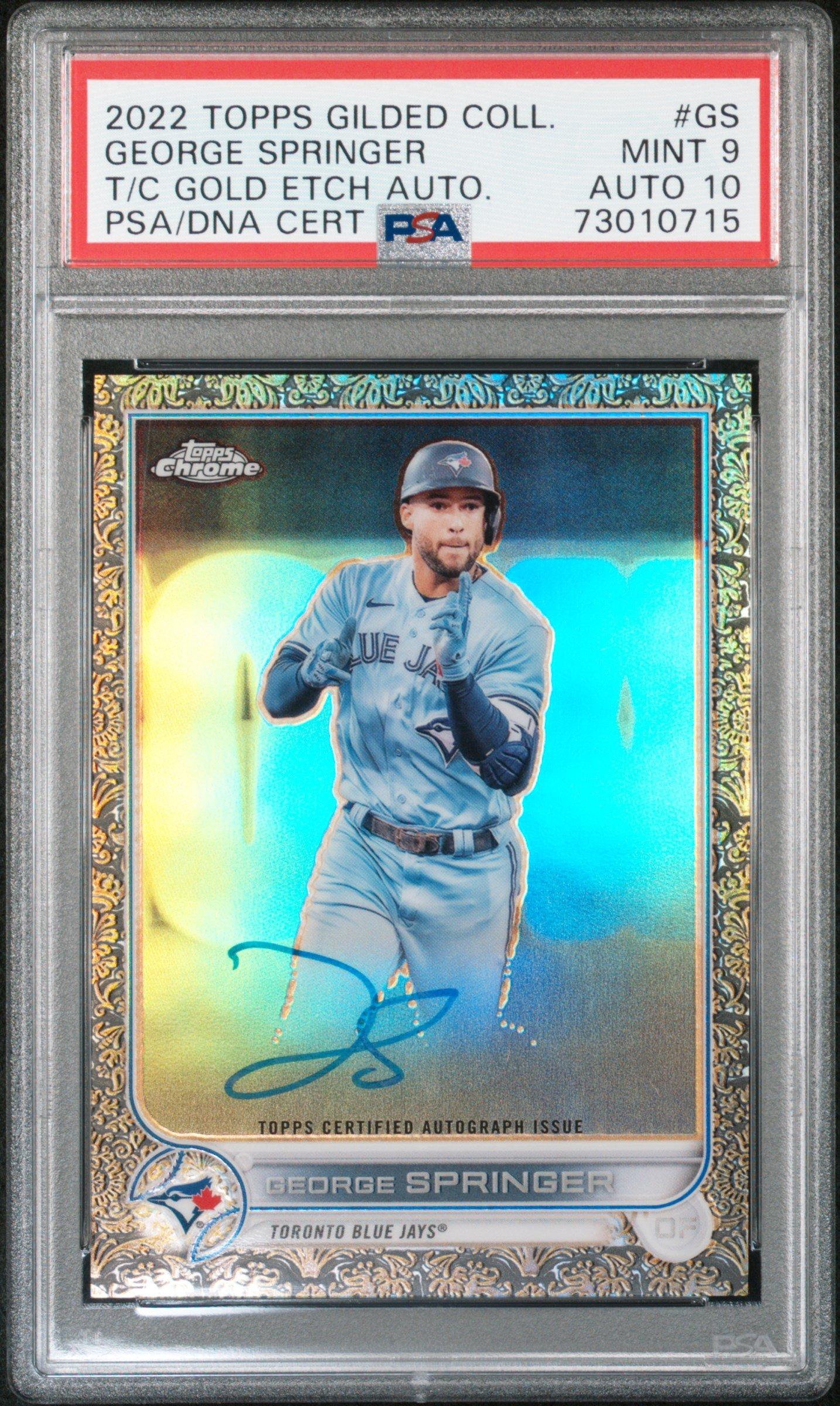 2022 Topps Gilded Collection Topps Chrome Gold Etch Autographs Gs George Springer PSA 9