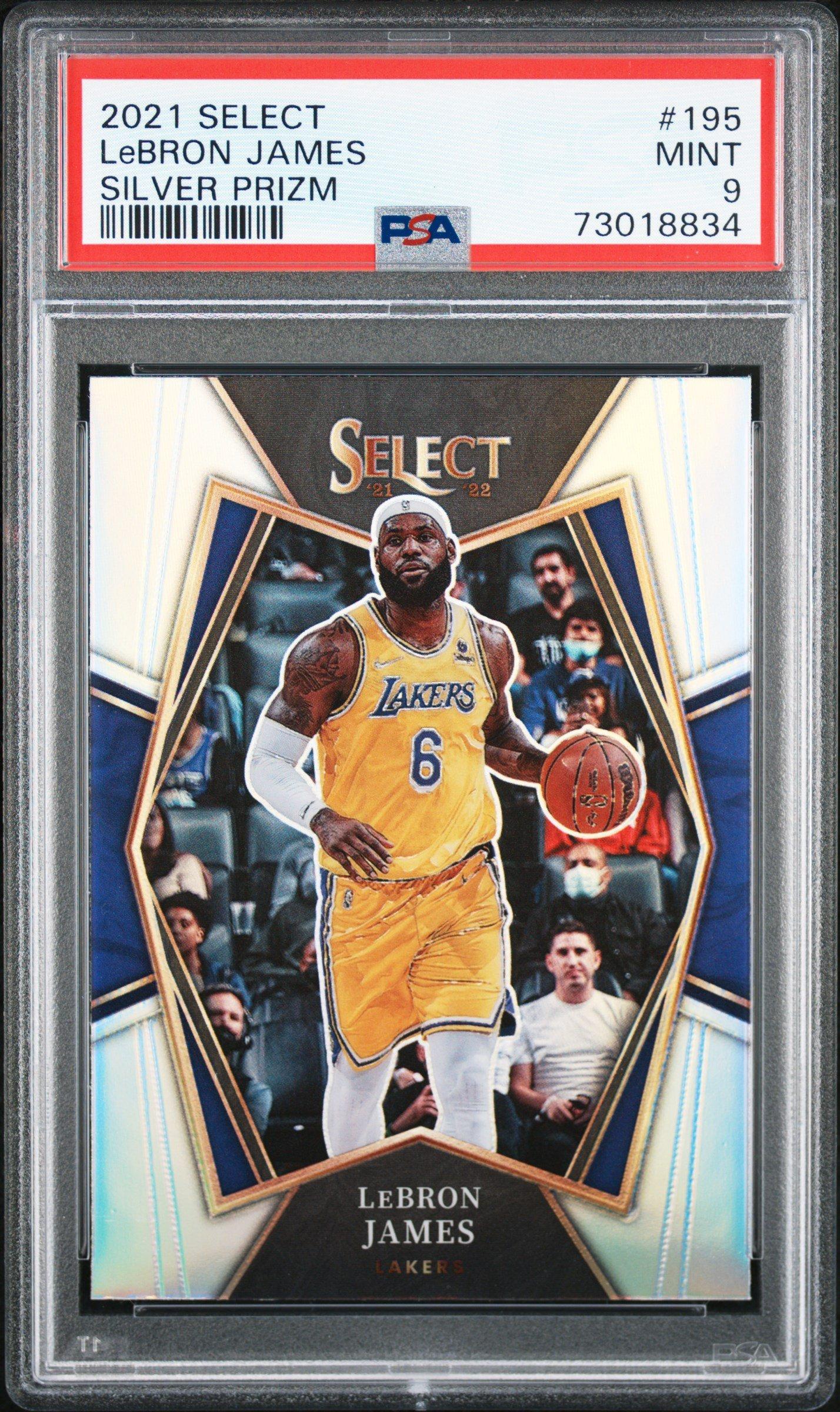 2021 Panini Select 195 Lebron James Silver Prizm PSA 9 Graded Card