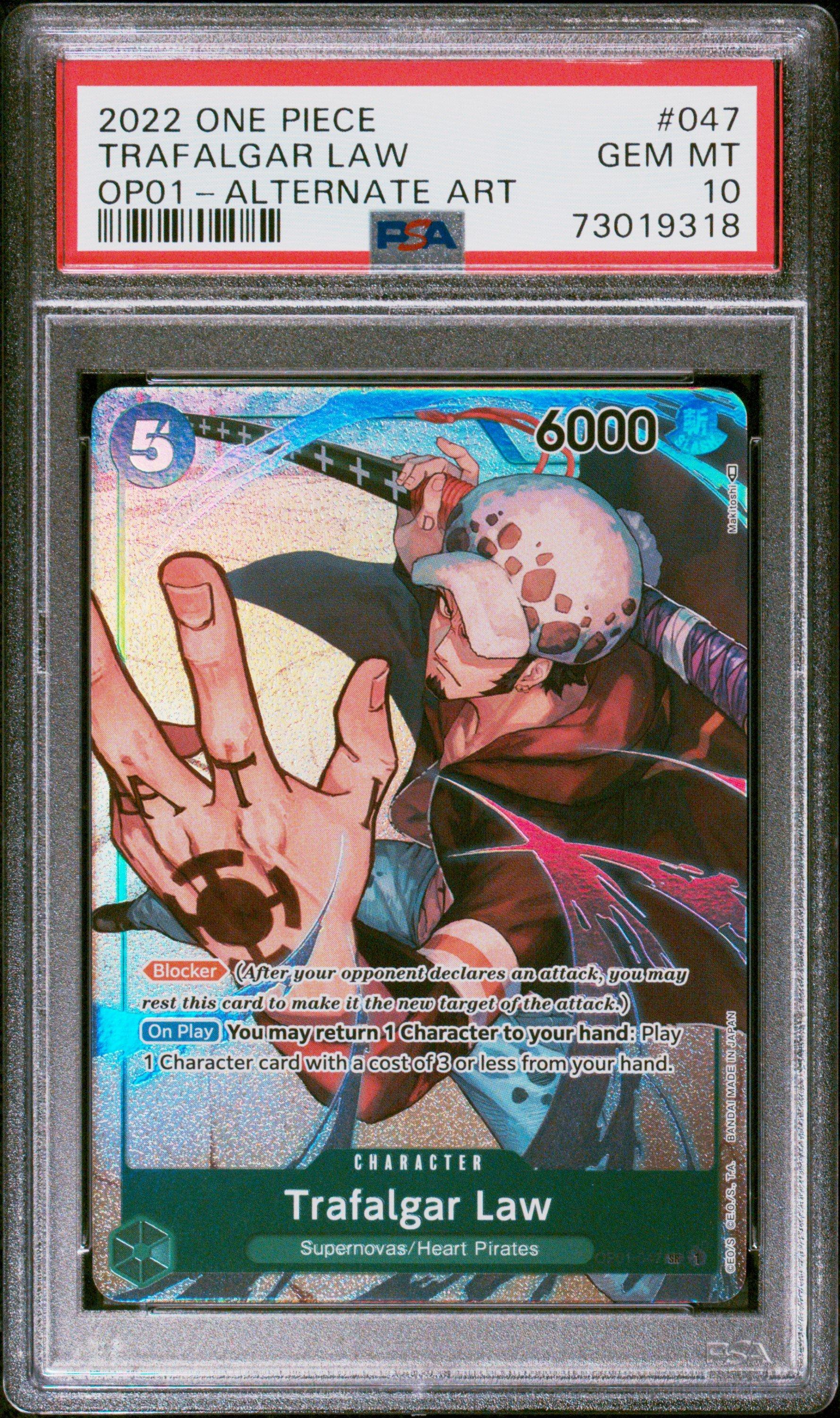 2022 One Piece Op01-romance Dawn Trafalgar Law Alternate Art PSA 10