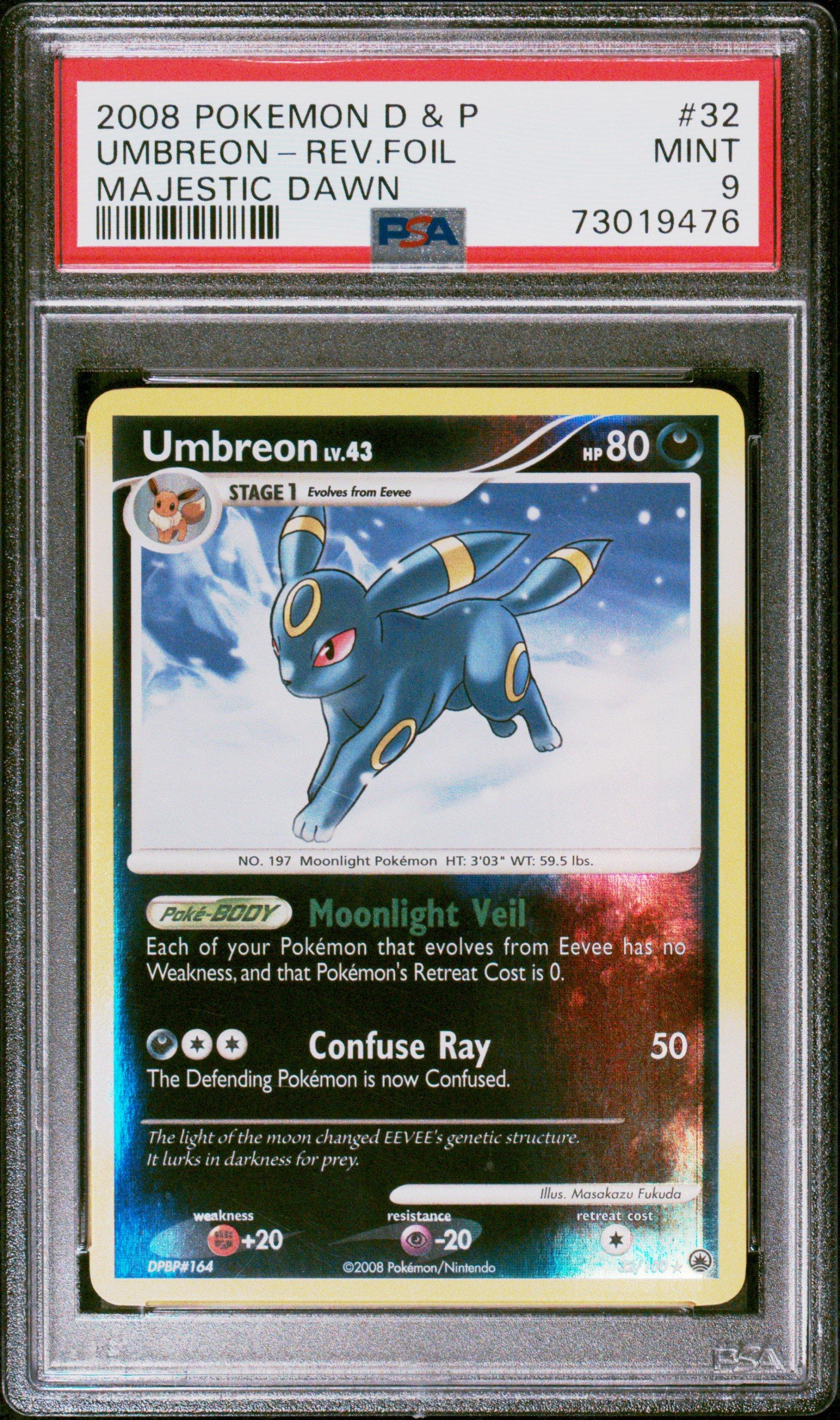 2008 Pokemon Diamond & Pearl Majestic Dawn 32 Umbreon-reverse Foil PSA 9