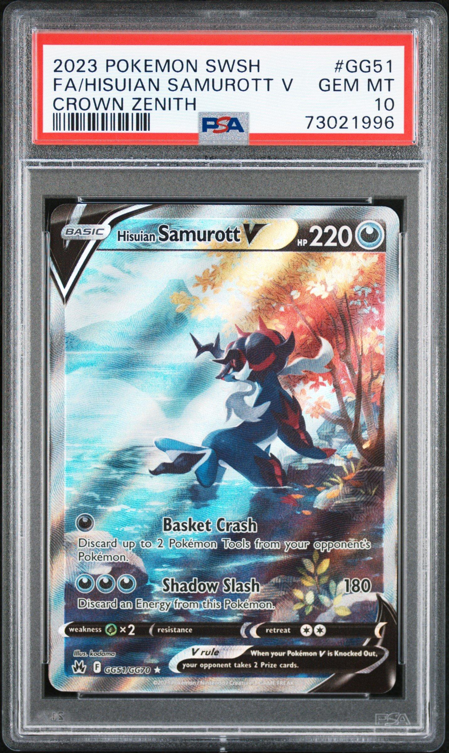 2023 Pokemon Sword And Shield Crown Zenith Gg51 Fa/hisuian Samurott V PSA