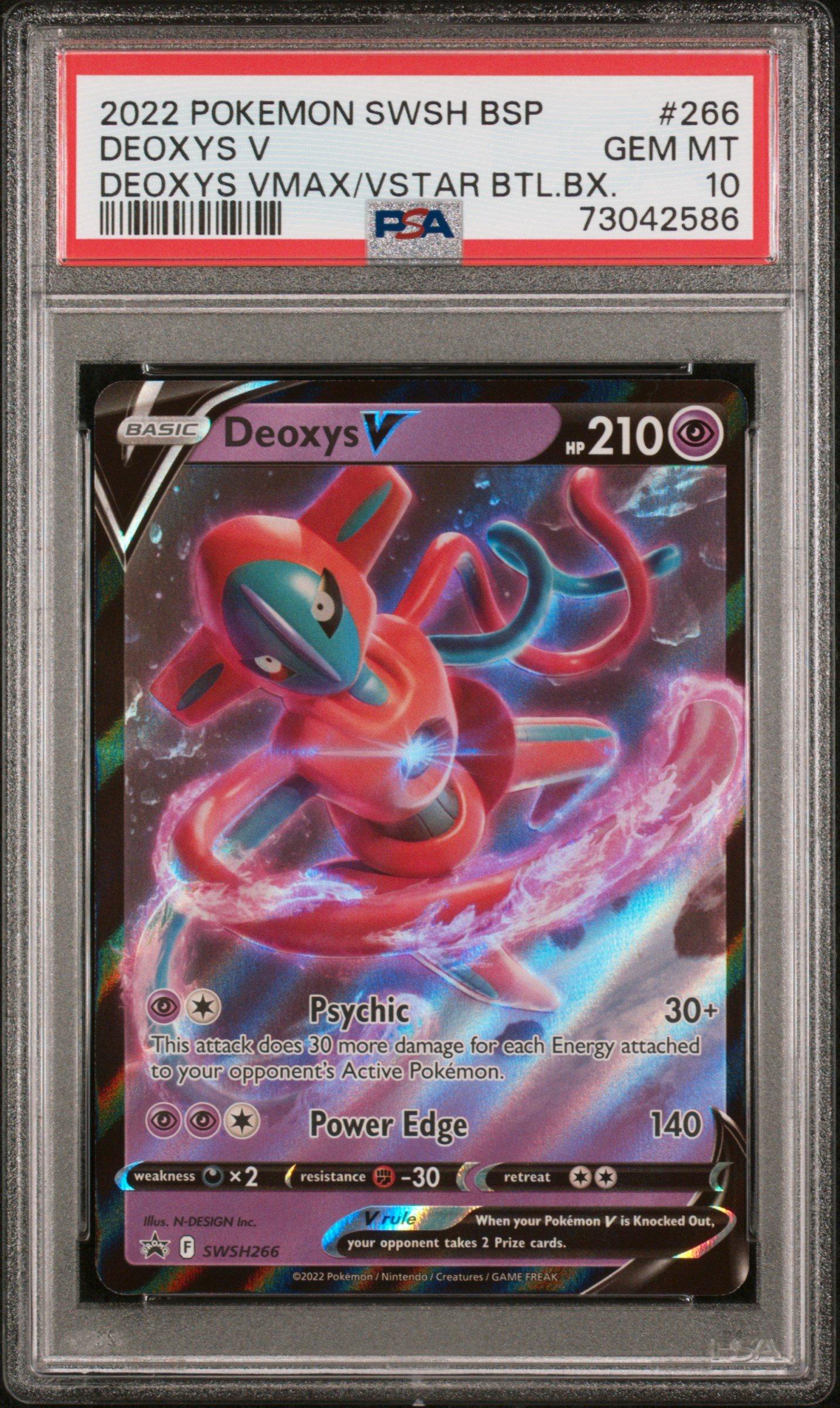 2022 Pokemon Swsh Black Star Promo 266 Deoxys V Deoxys Vmax & Vstar Battle  Box PSA 10 Graded Card | GameStop