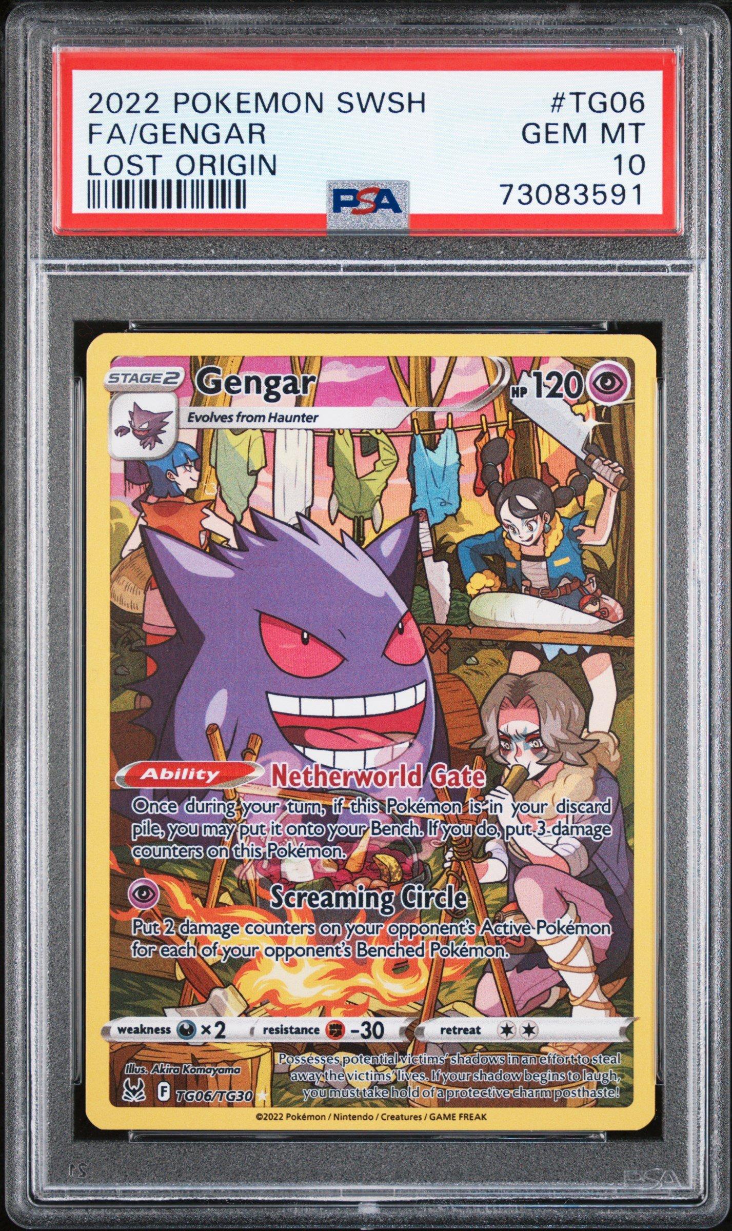 2022 Pokemon Sword & Shield Lost Origin Tg06 Full Art/gengar PSA