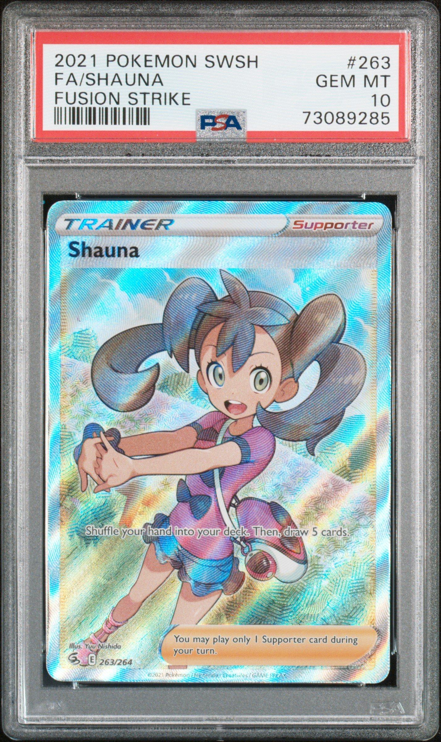 2021 Pokemon Sword & Shield Fusion Strike 263 Full Art/shauna PSA