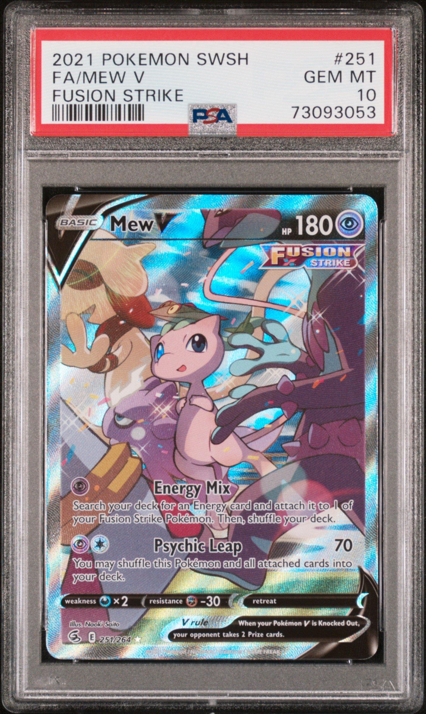 ポケモンカードゲーム Mew V psa10 2021 Pokemon Sword & Shield Fusion Strike 251 Full Art/mew V PSA