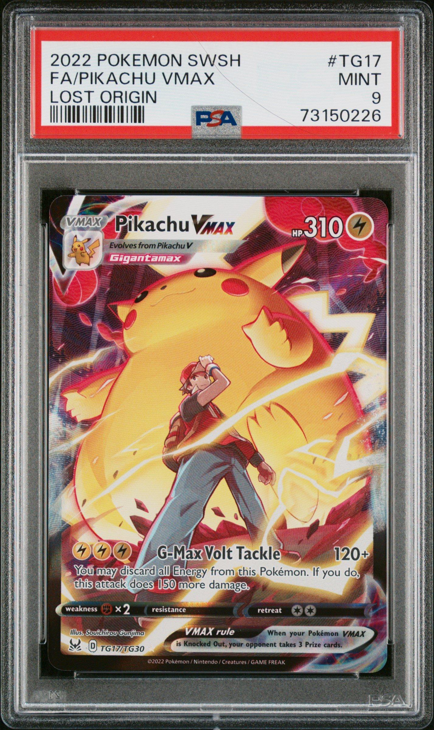 2022 Pokemon Sword & Shield Lost Origin Tg17 Fa/pikachu Vmax PSA