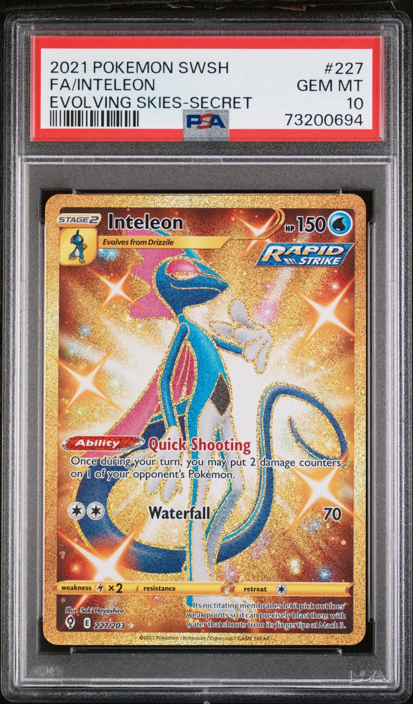 2021 Pokemon Sword & Shield Evolving Skies 227 Full Art/inteleon Secret PSA 10