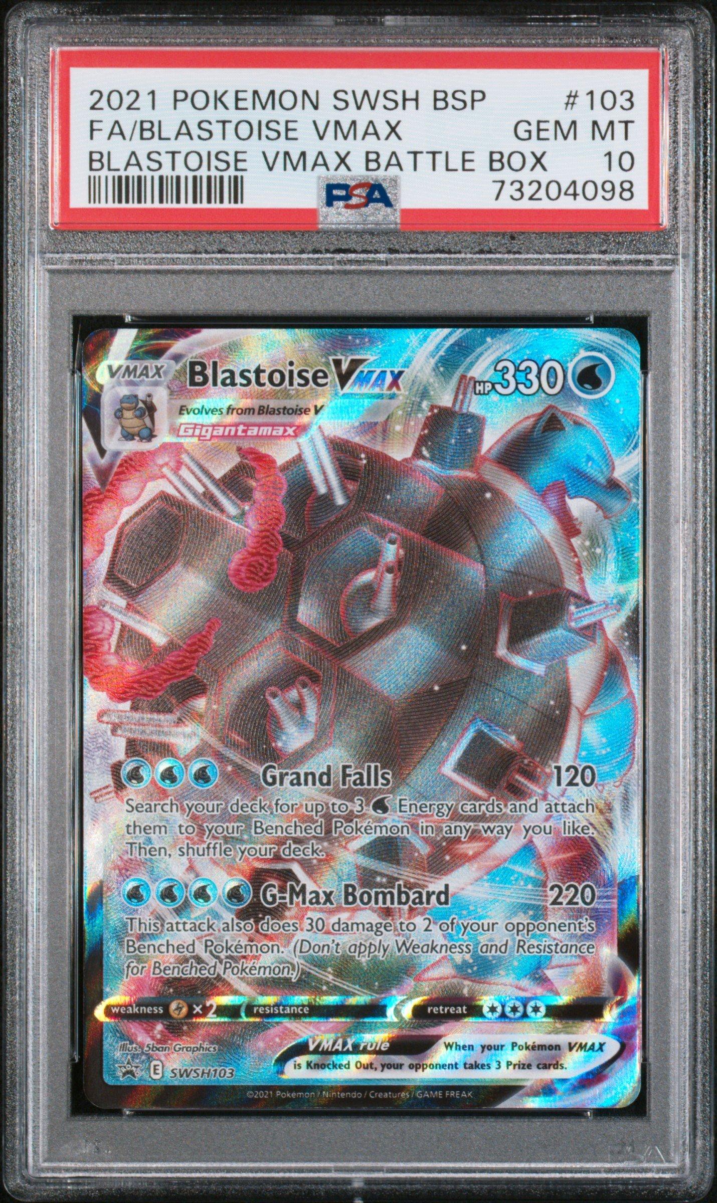 2021 Pokemon Swsh Black Star Promo 103 Full Art/blastoise Vmax Blastoise  Vmax Battle Box PSA 10 Graded Card | GameStop