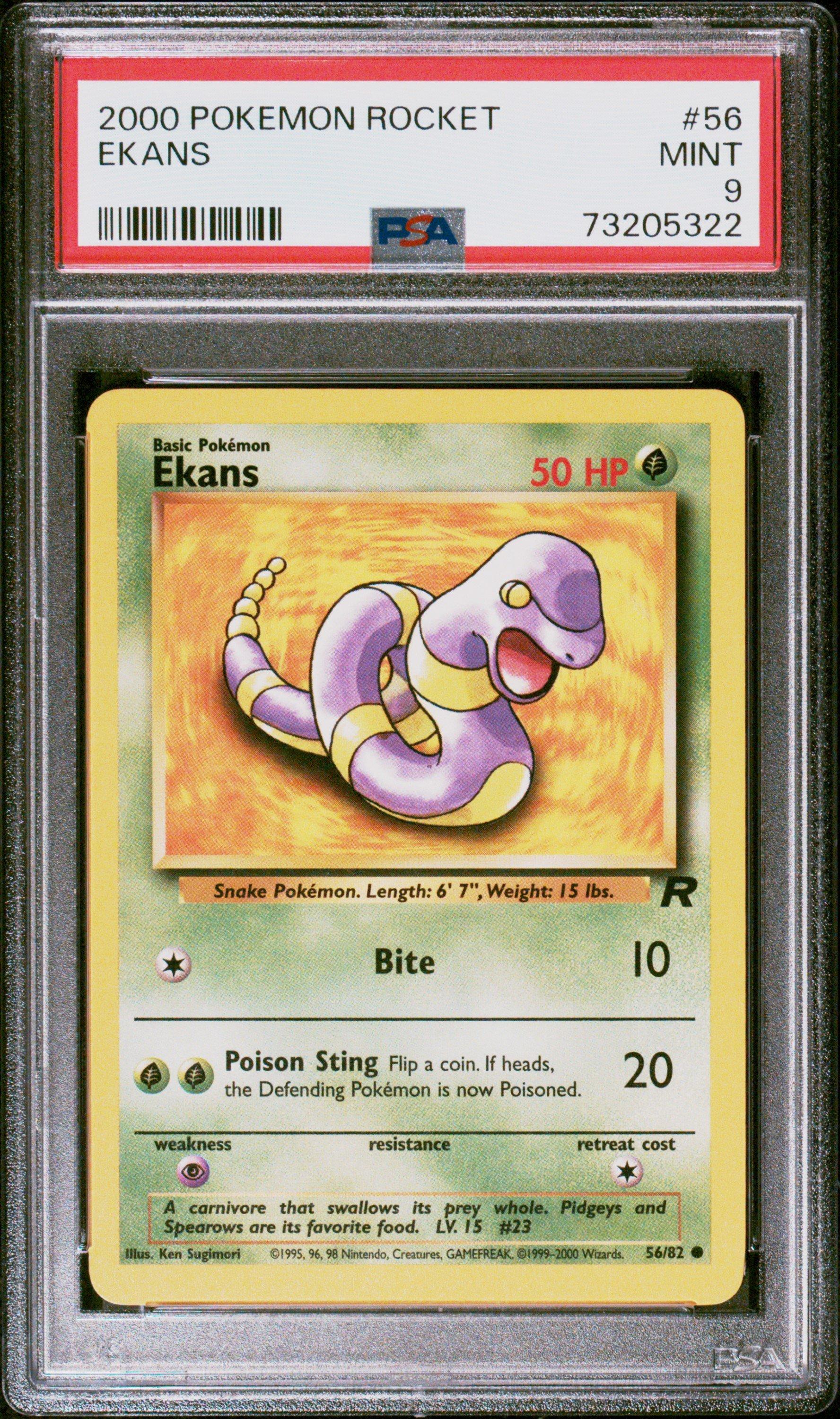 2000 Pokemon Rocket 56 Ekans PSA 9