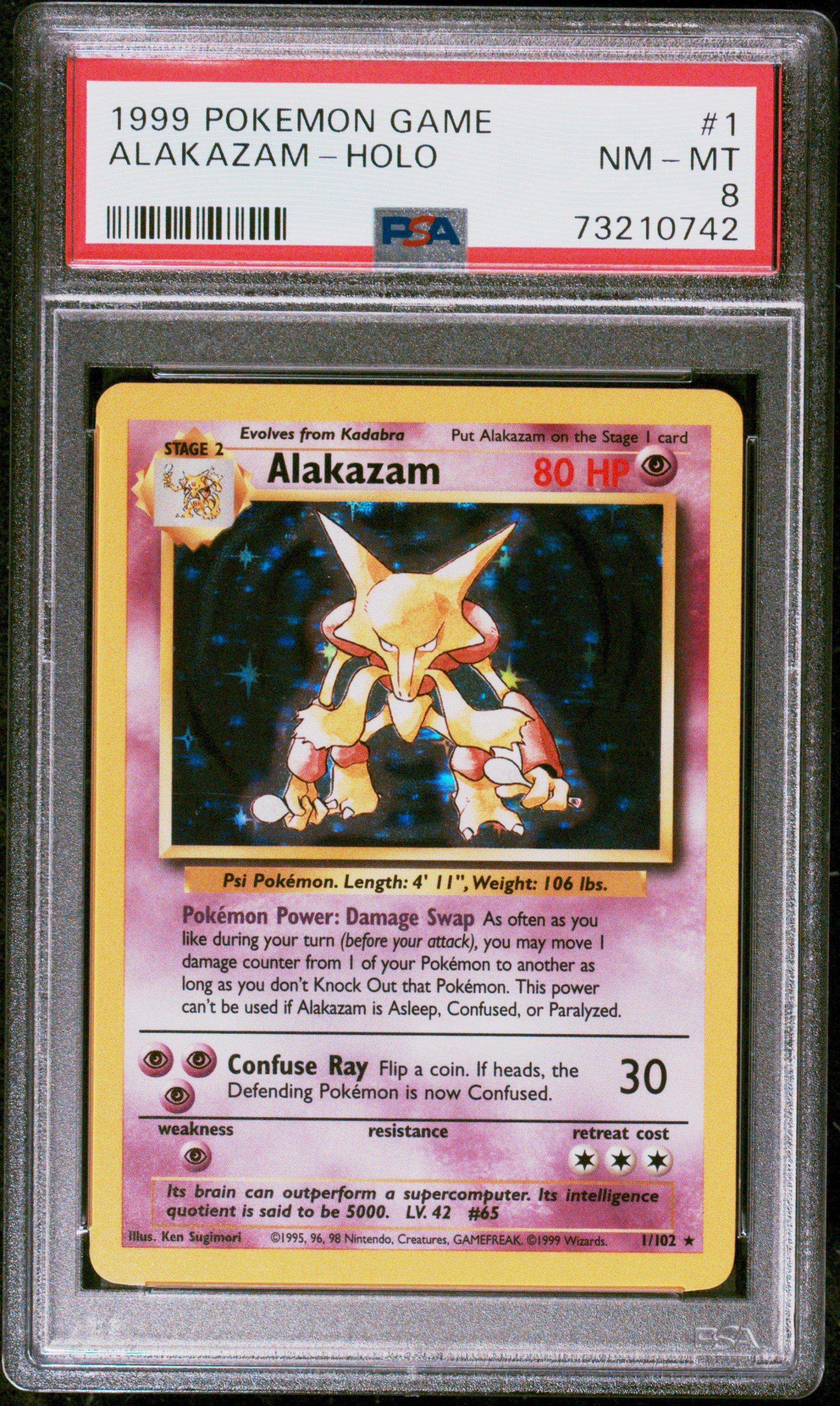1999 Pokemon Game 1 Alakazam PSA 8