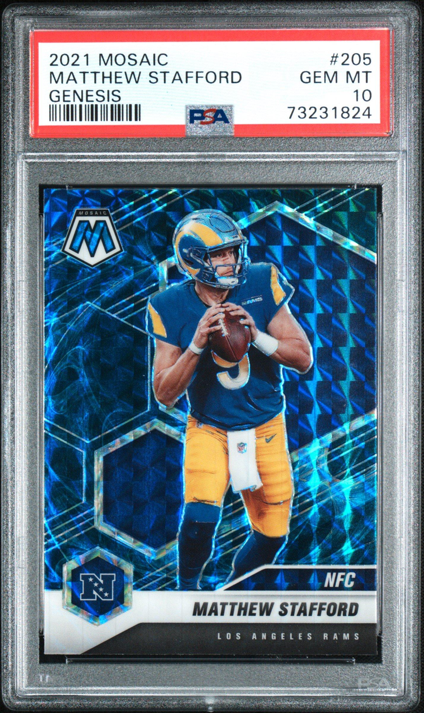 2021 Panini Mosaic 205 Matthew Stafford Genesis PSA 10