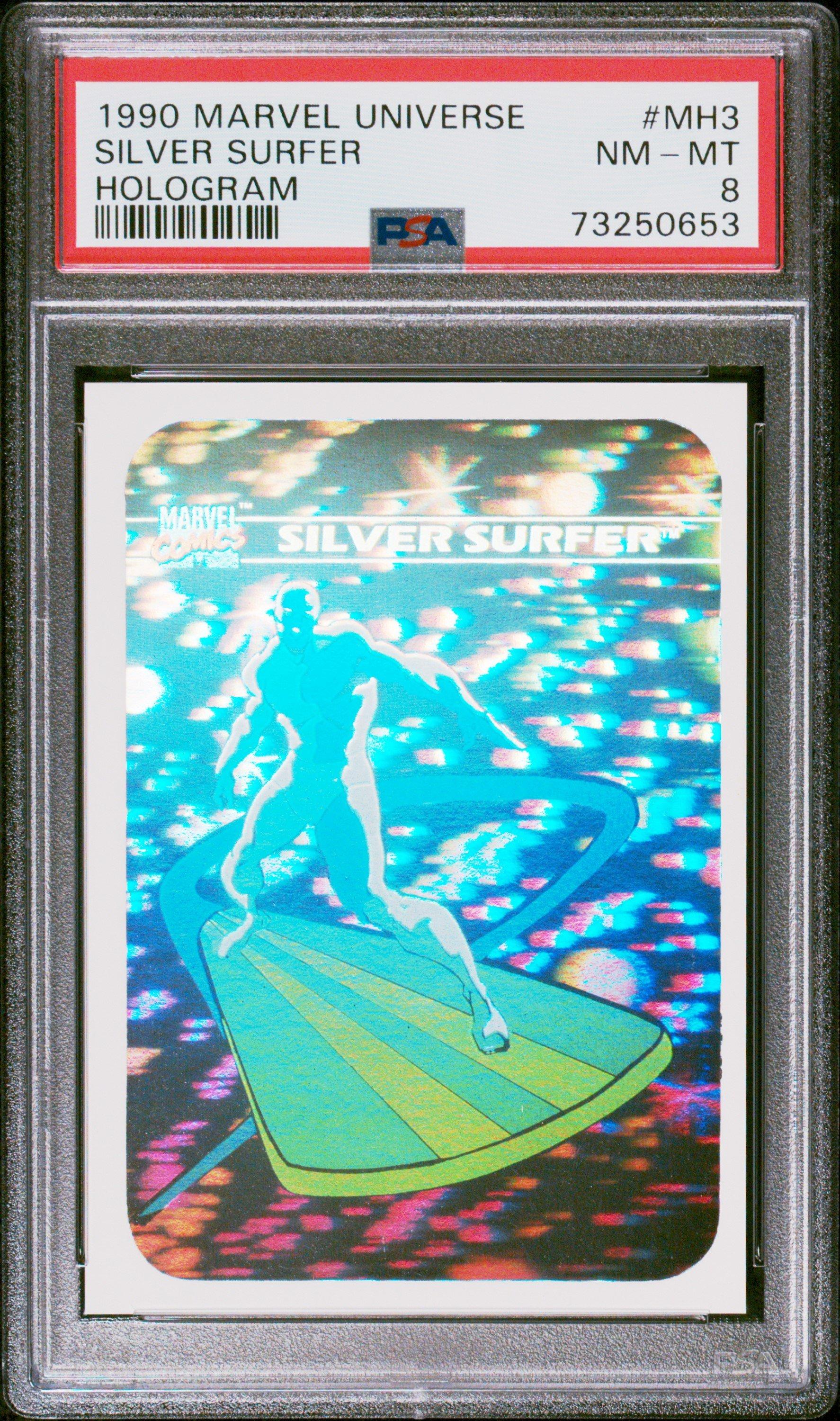 1990 Marvel Universe Hologram Mh3 Silver Surfer PSA