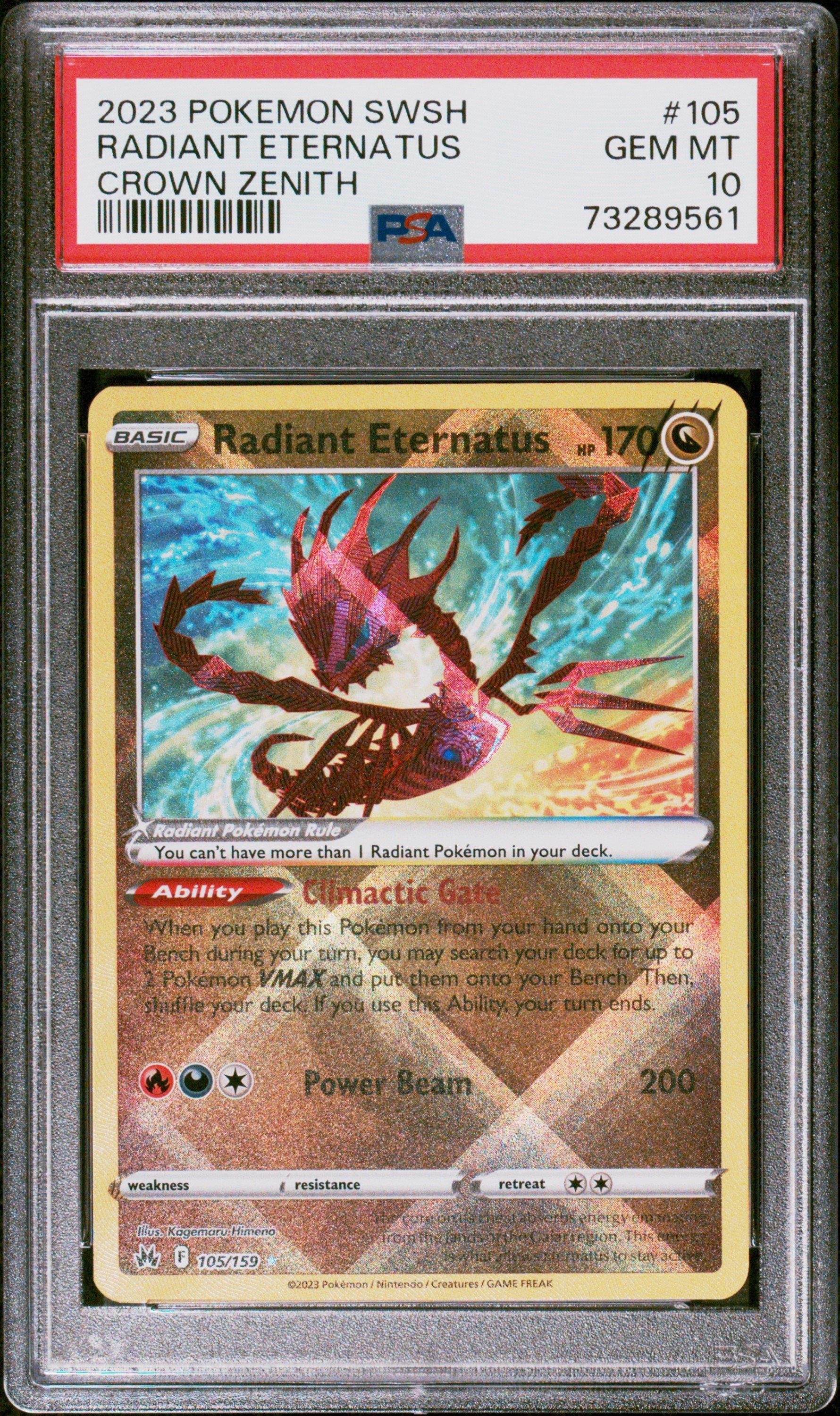 2023 Pokemon Sword And Shield Crown Zenith 105 Radiant Eternatus PSA