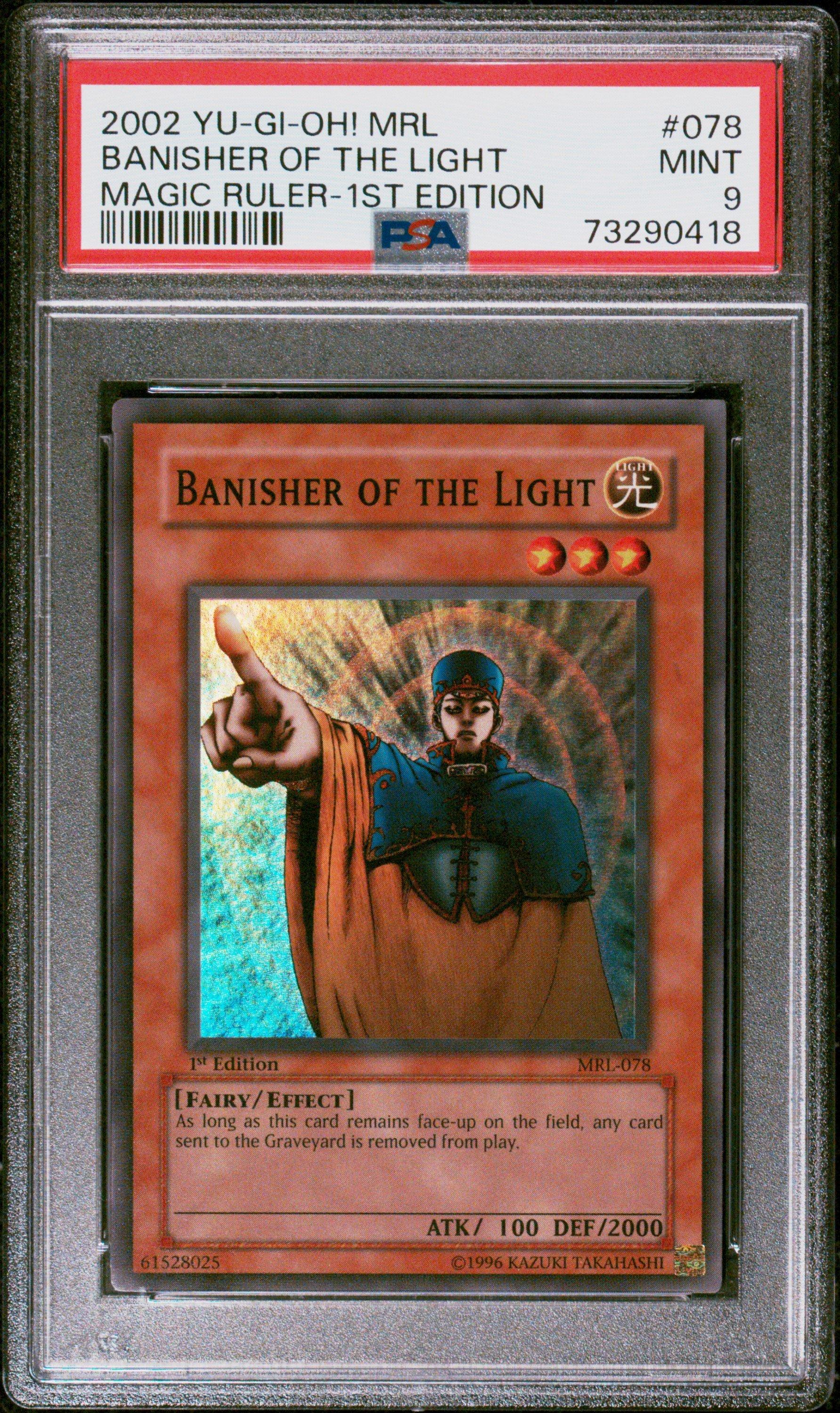 2002 Yu-gi-oh! Mrl-magic Ruler 078 Banisher Of The Light 1st Edition PSA 9