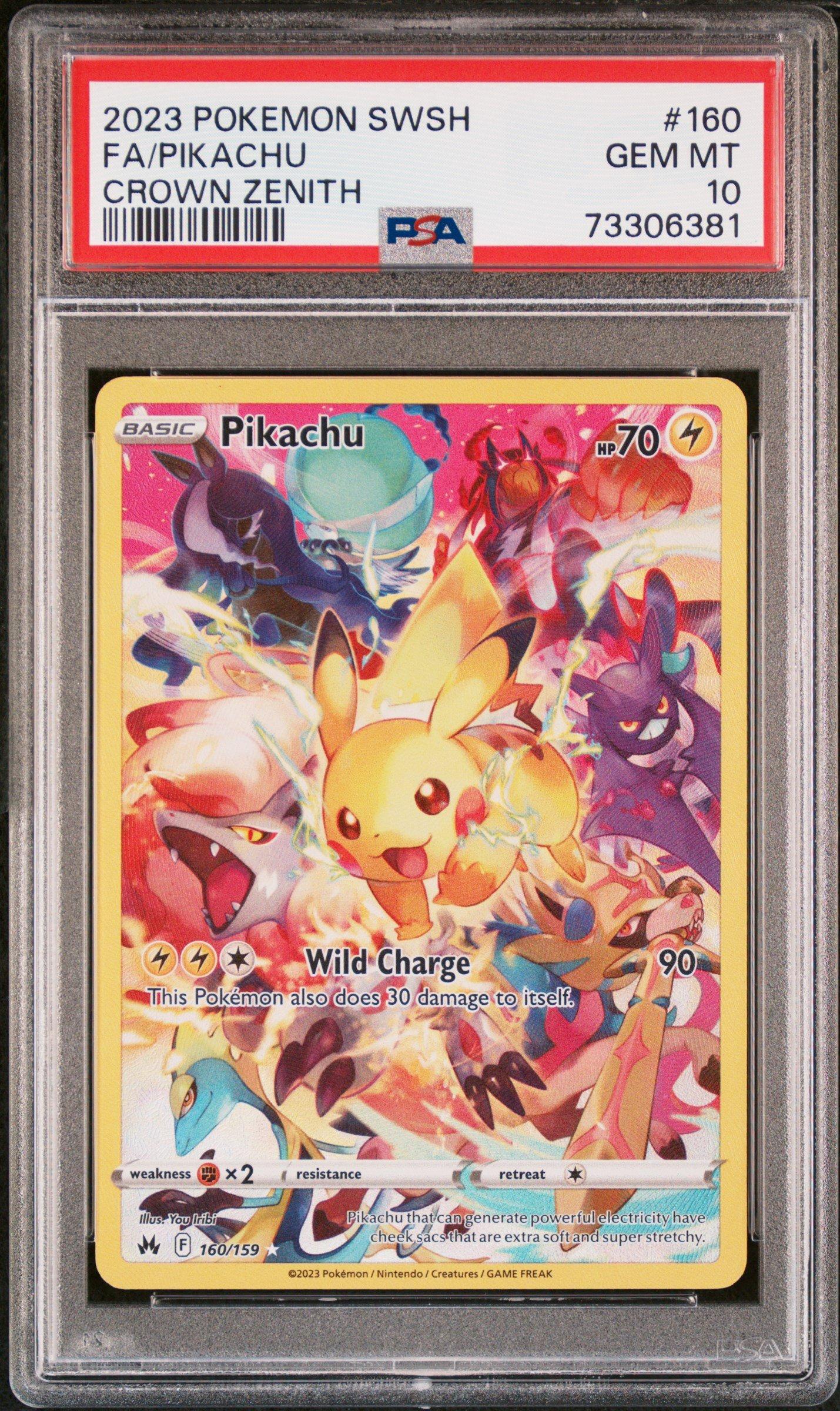 2023 Pokemon Sword And Shield Crown Zenith 160 Full Art/pikachu