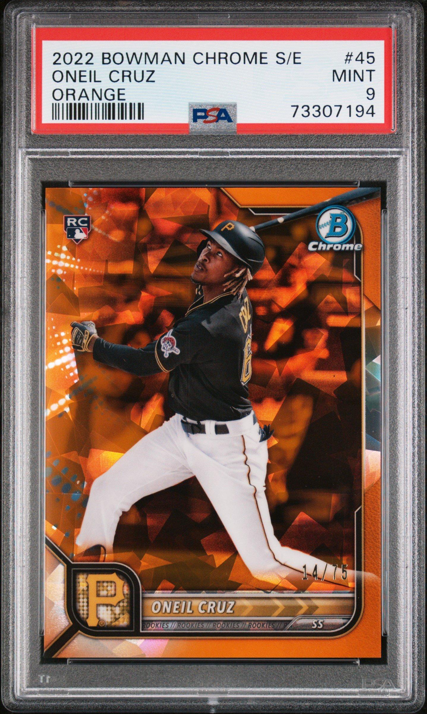2022 Bowman Chrome Sapphire Edition 45 Oneil Cruz Orange PSA 9