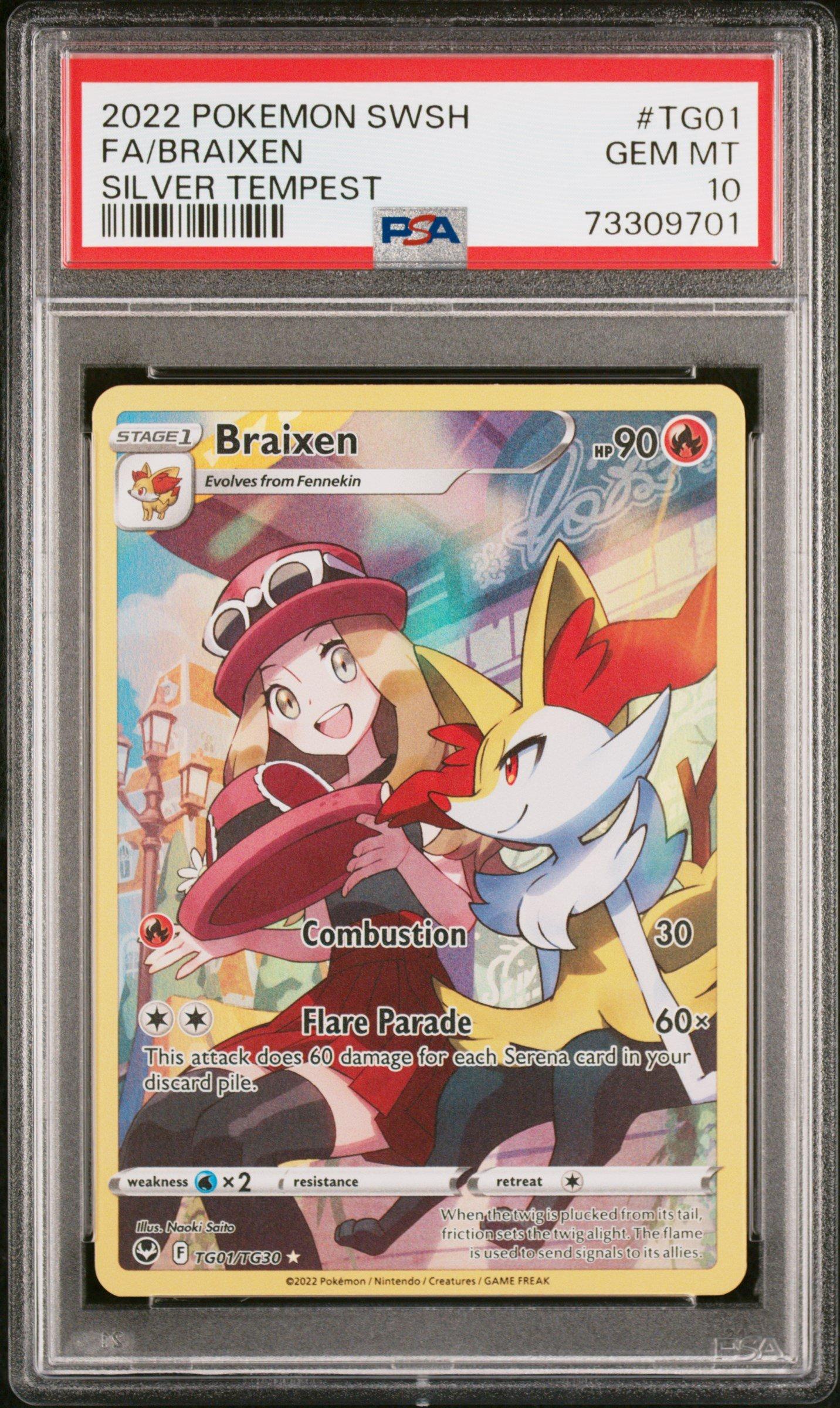 2022 Pokemon Sword & Shield Silver Tempest Tg01 Full Art/braixen
