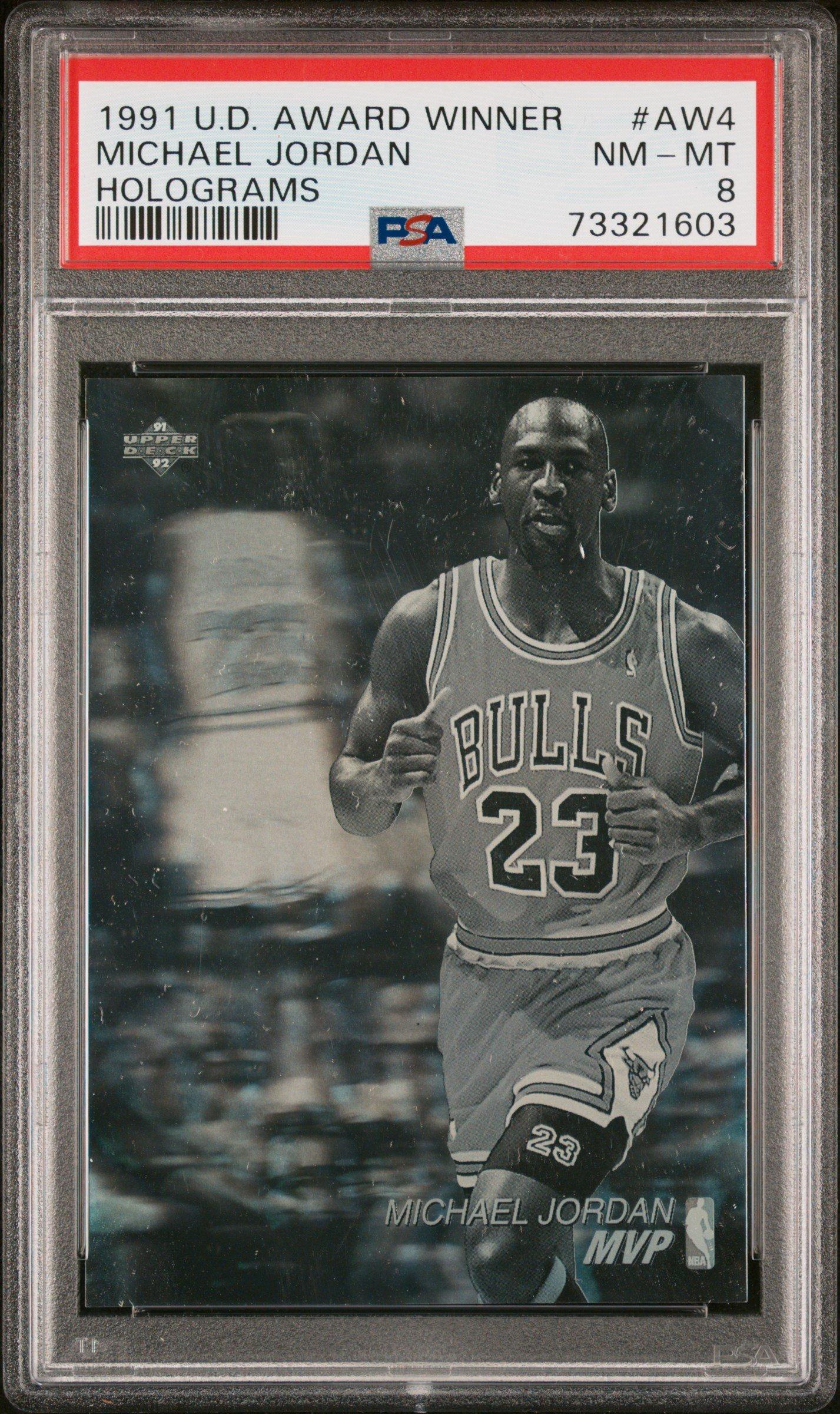 1991 Upper Deck Award Winner Hologram Aw4 Michael Jordan PSA 8