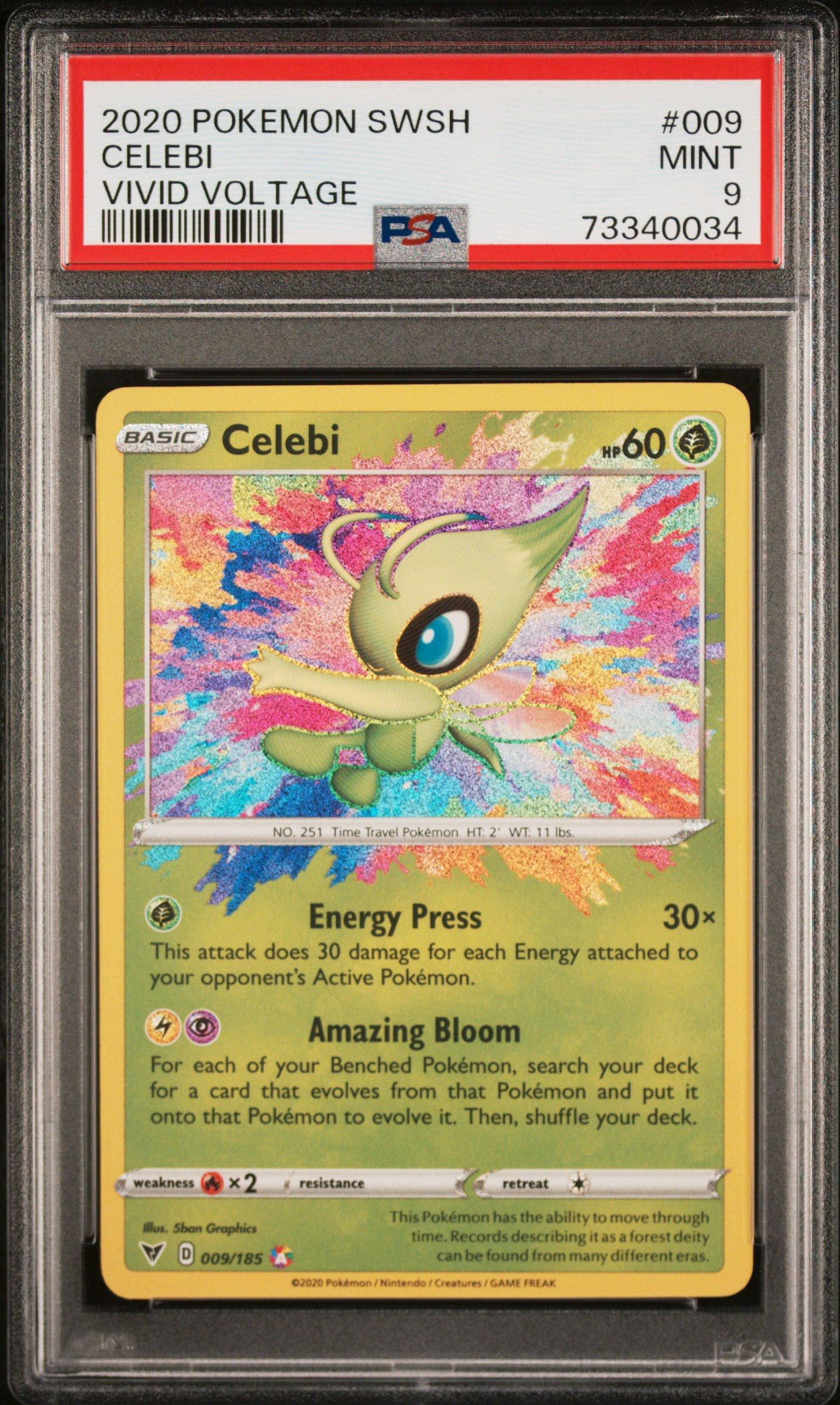 セレビィ CELEBI アメイジングレア #009/076 2020 psa10 2020 Pokemon Sword & Shield Vivid Voltage 009 Celebi PSA 9 Graded