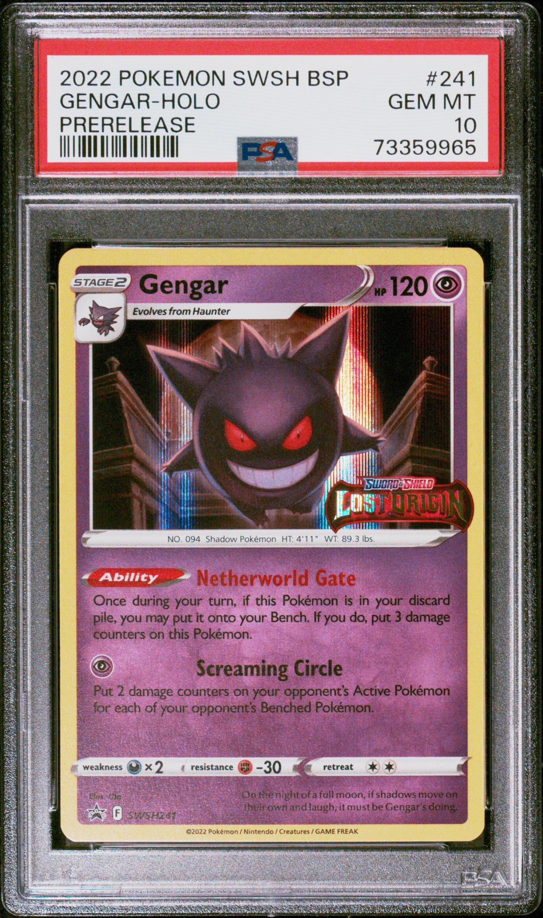 2022 Pokemon Swsh Black Star Promo 241 Gengar-holo Prerelease PSA