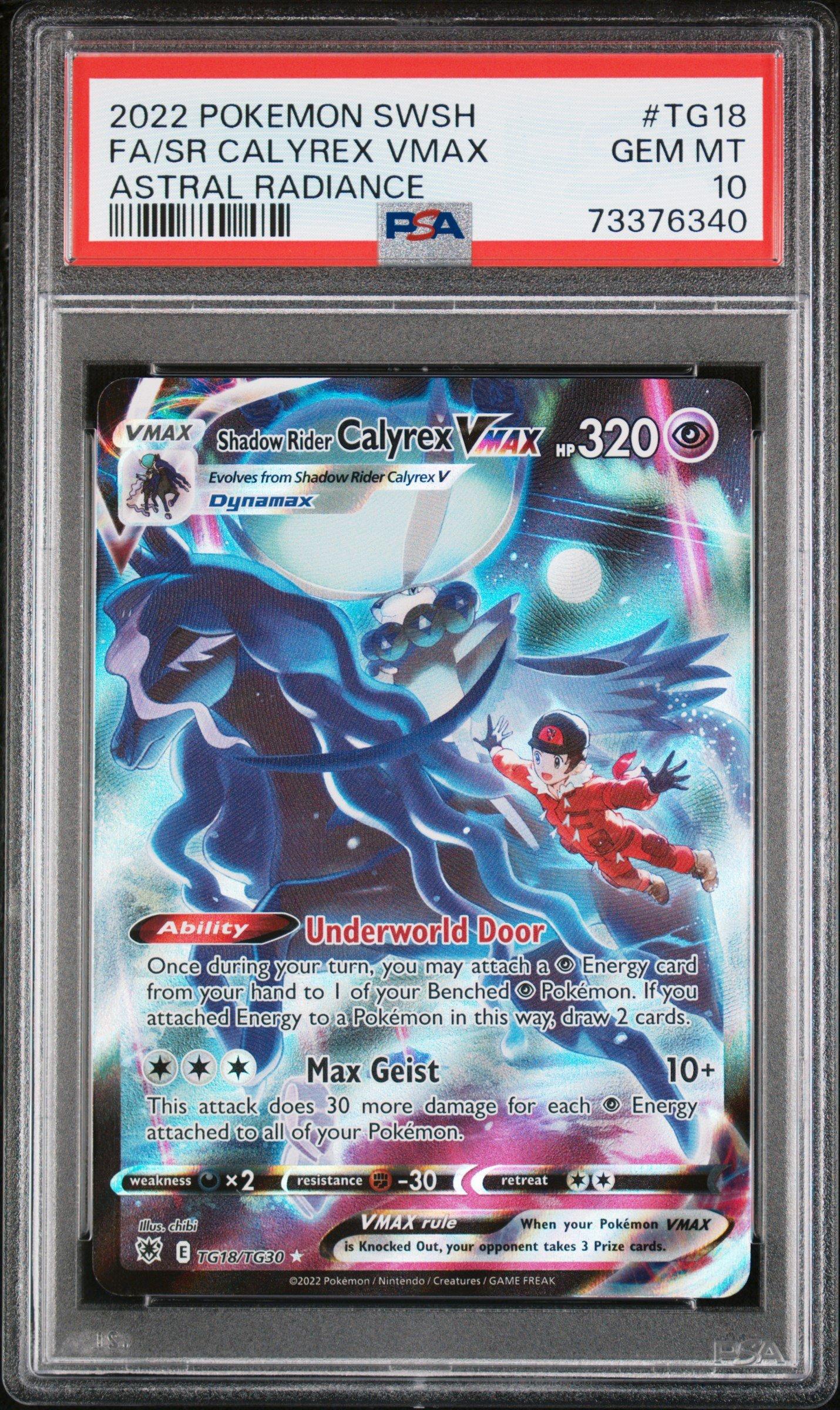 2022 Pokemon Sword & Shield Astral Radiance Tg18 Full Art/shadow Rider Calyrex Vmax PSA 10
