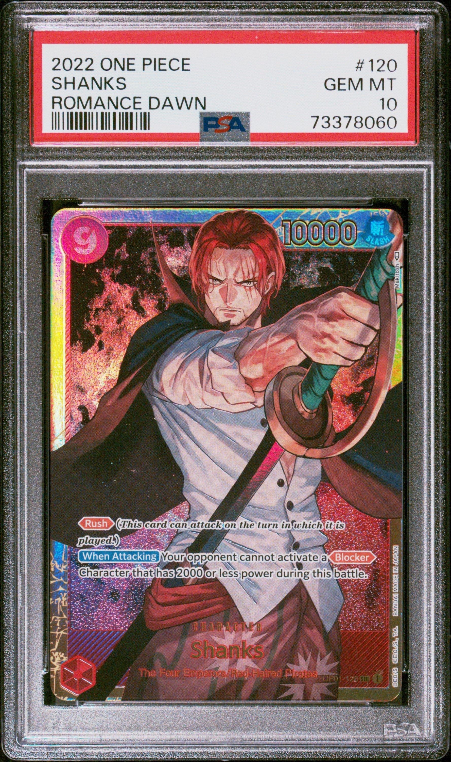 2022 One Piece Op01-romance Dawn 120 Shanks PSA 10