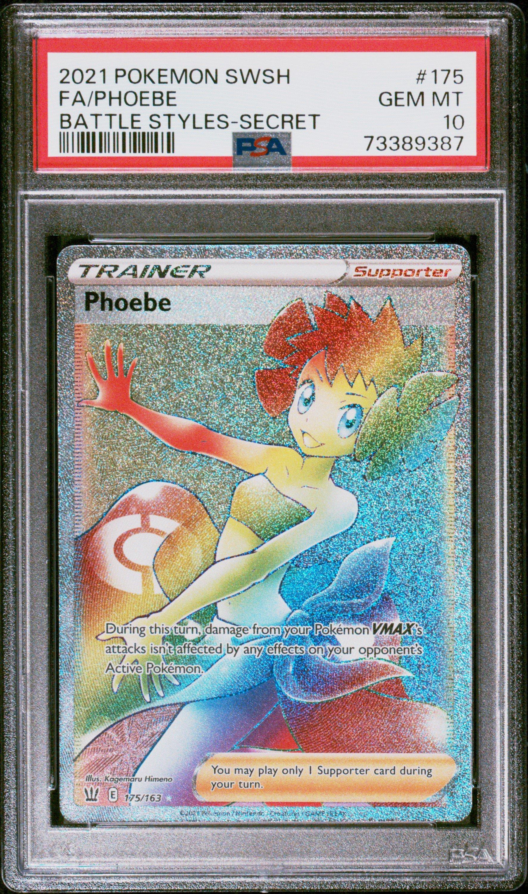 2021 Pokemon Sword & Shield Battle Styles 175 Full Art/phoebe Secret PSA 10  Graded Card | GameStop