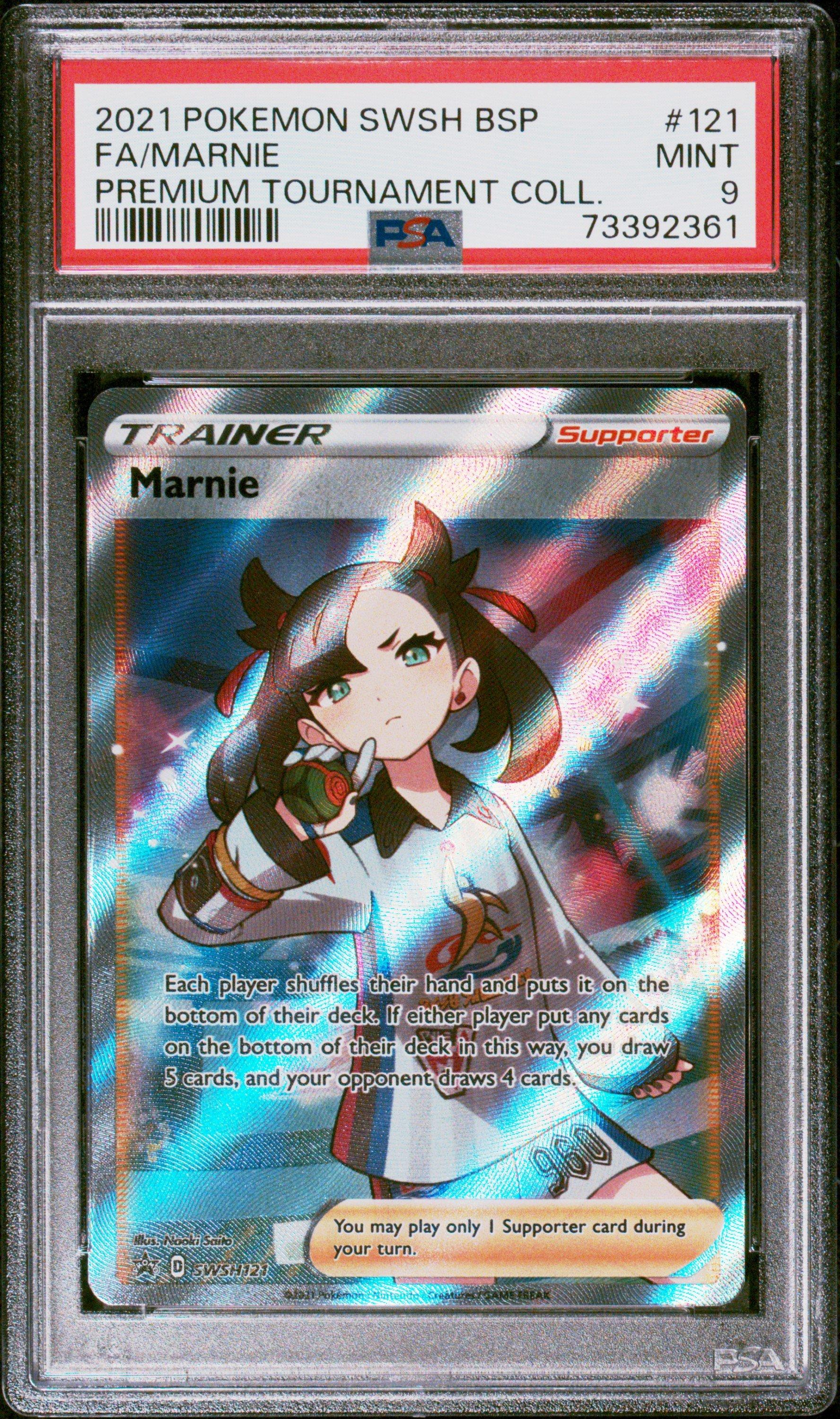2021 Pokemon Swsh Black Star Promo 121 Fa/marnie PSA 9