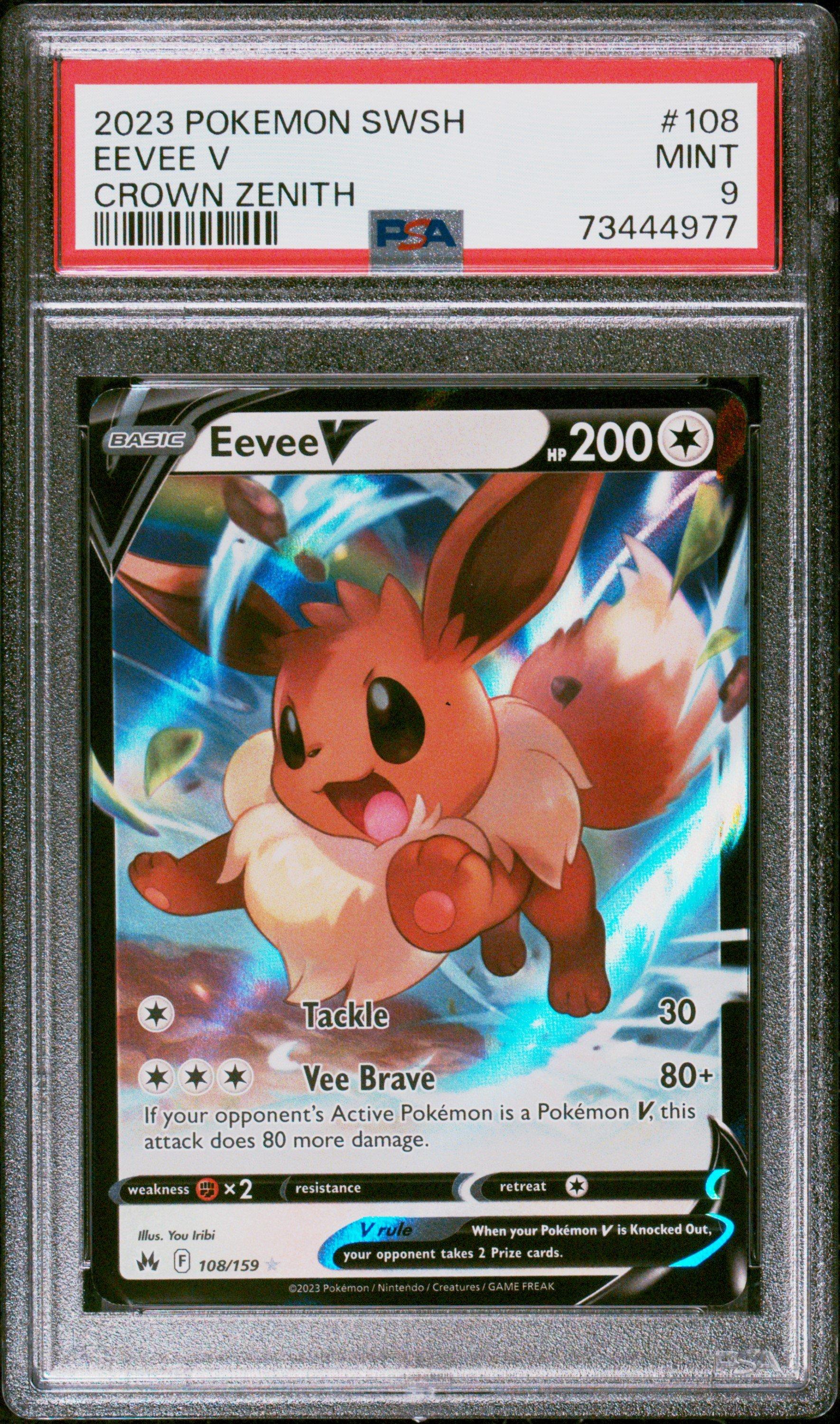 2023 Pokemon Sword And Shield Crown Zenith 108 Eevee V PSA