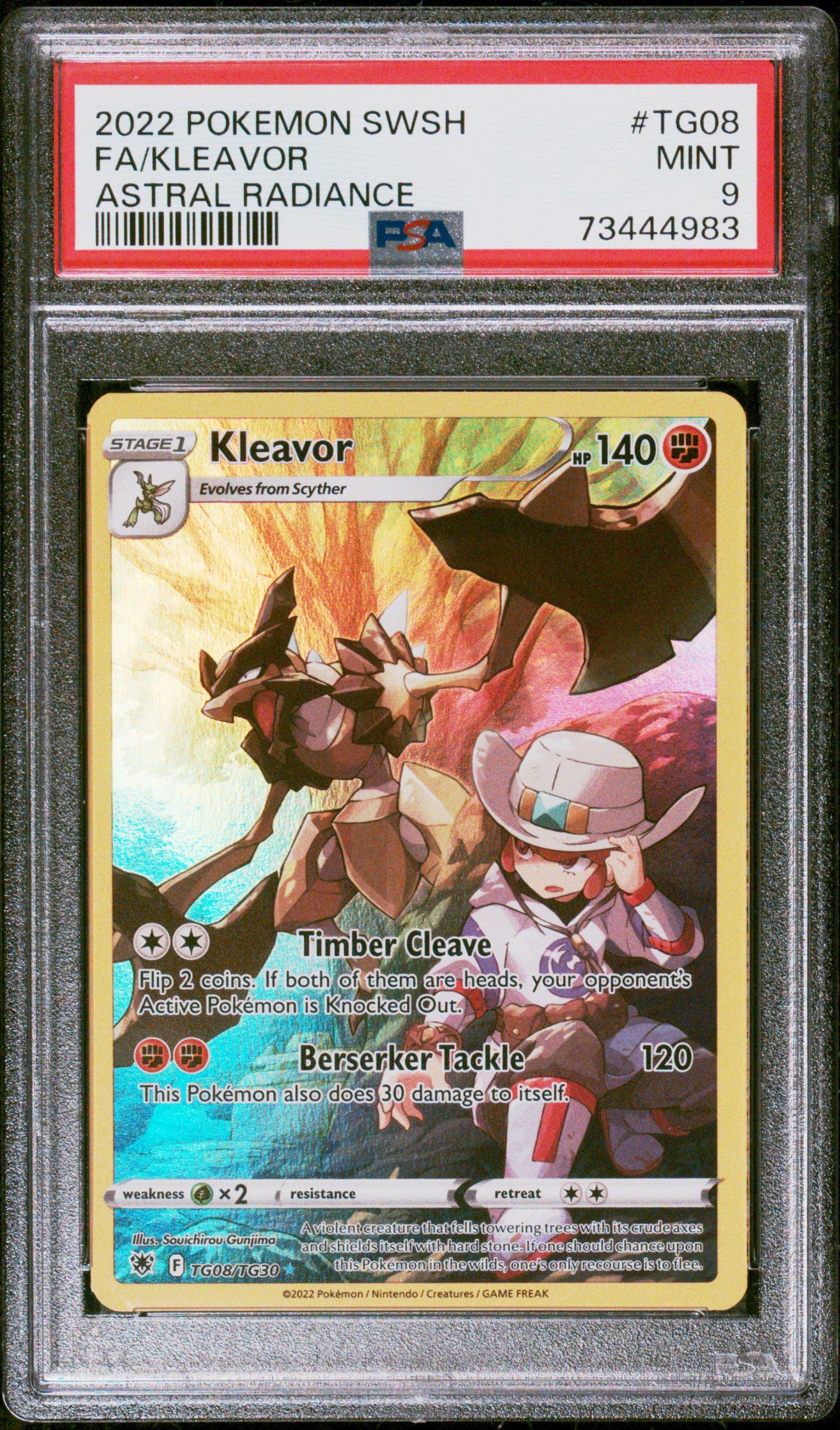 2022 Pokemon Sword & Shield Astral Radiance Tg08 Full Art/kleavor PSA 9