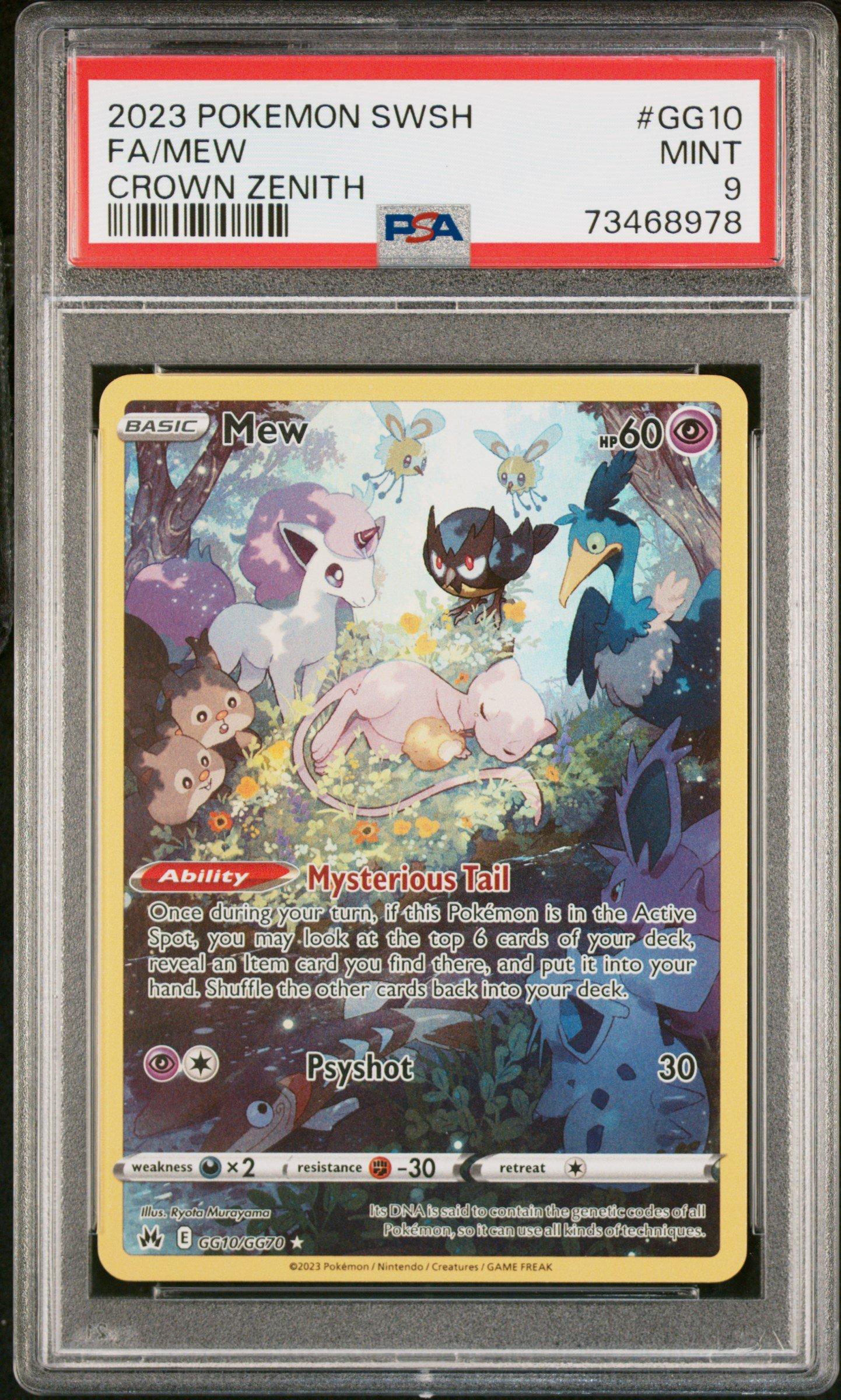 2023 Pokemon Sword And Shield Crown Zenith Gg10 Full Art/mew PSA 9