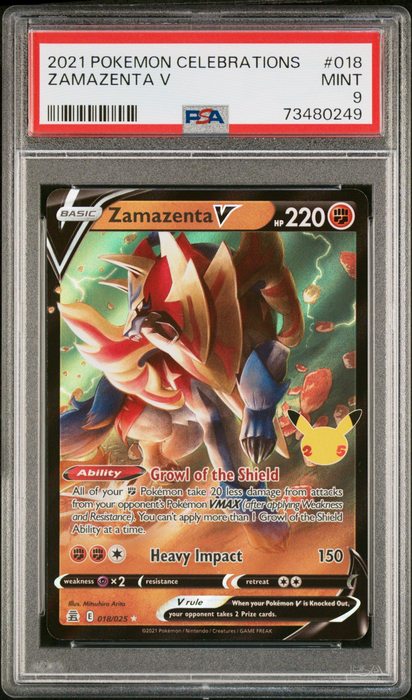 2021 Pokemon Celebrations 018 Zamazenta V PSA 9 Graded Card | GameStop