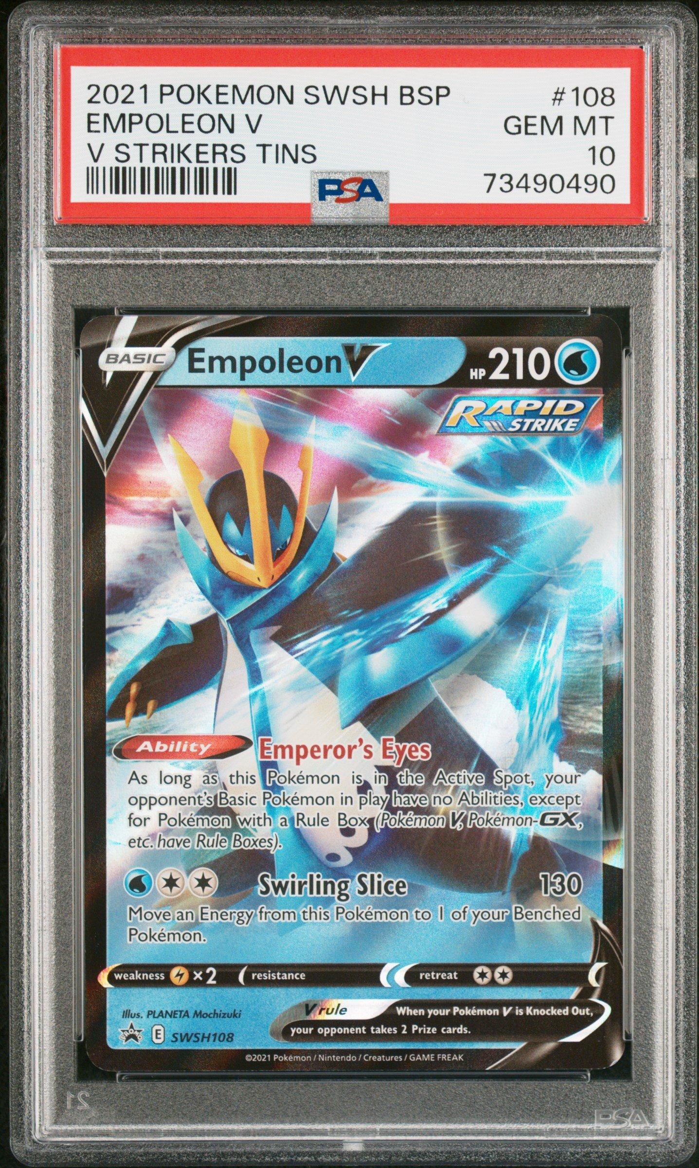 2021 Pokemon Swsh Black Star Promo 108 Empoleon V V Strikers Tins