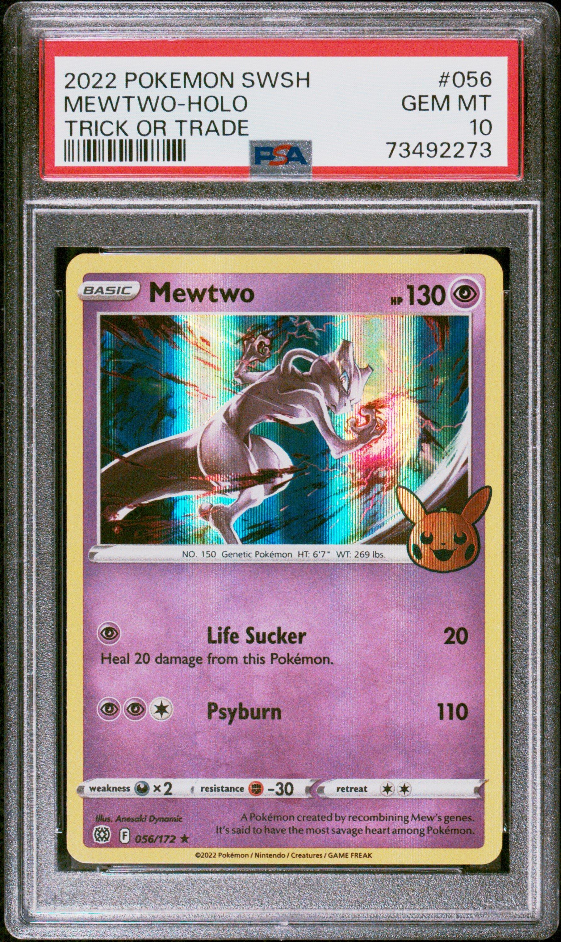 2022 Pokemon Sword & Shield Brilliant Stars 056 Mewtwo-holo Trick