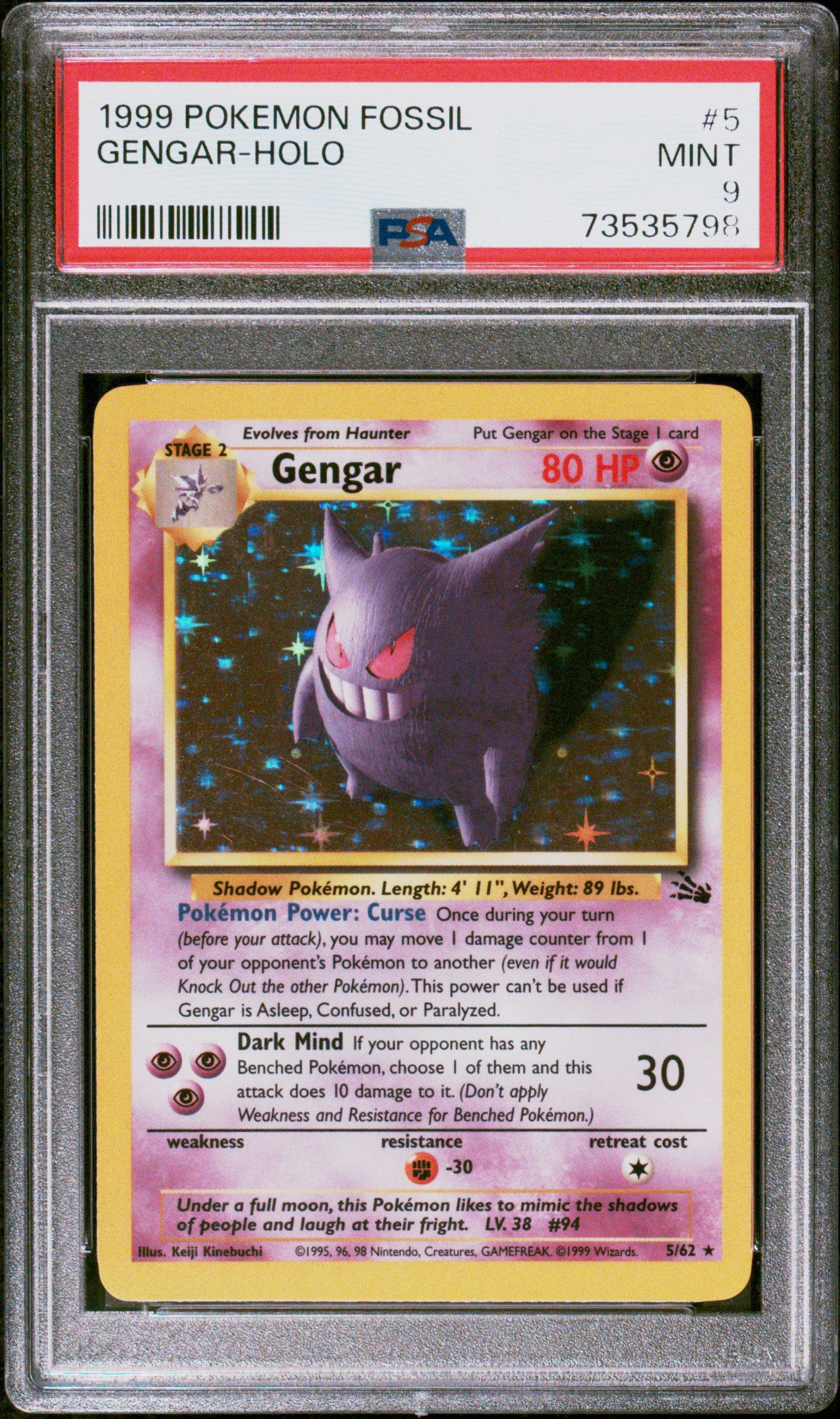 1999 Pokemon Fossil 5 Gengar-holo PSA 9 | GameStop