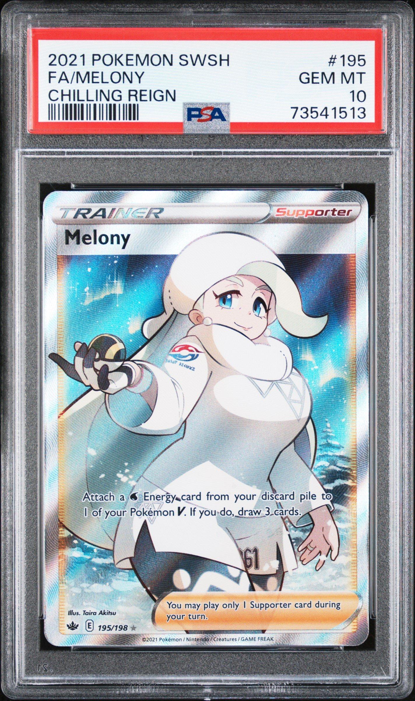 2021 Pokemon Sword & Shield Chilling Reign 195 Full Art/melony PSA