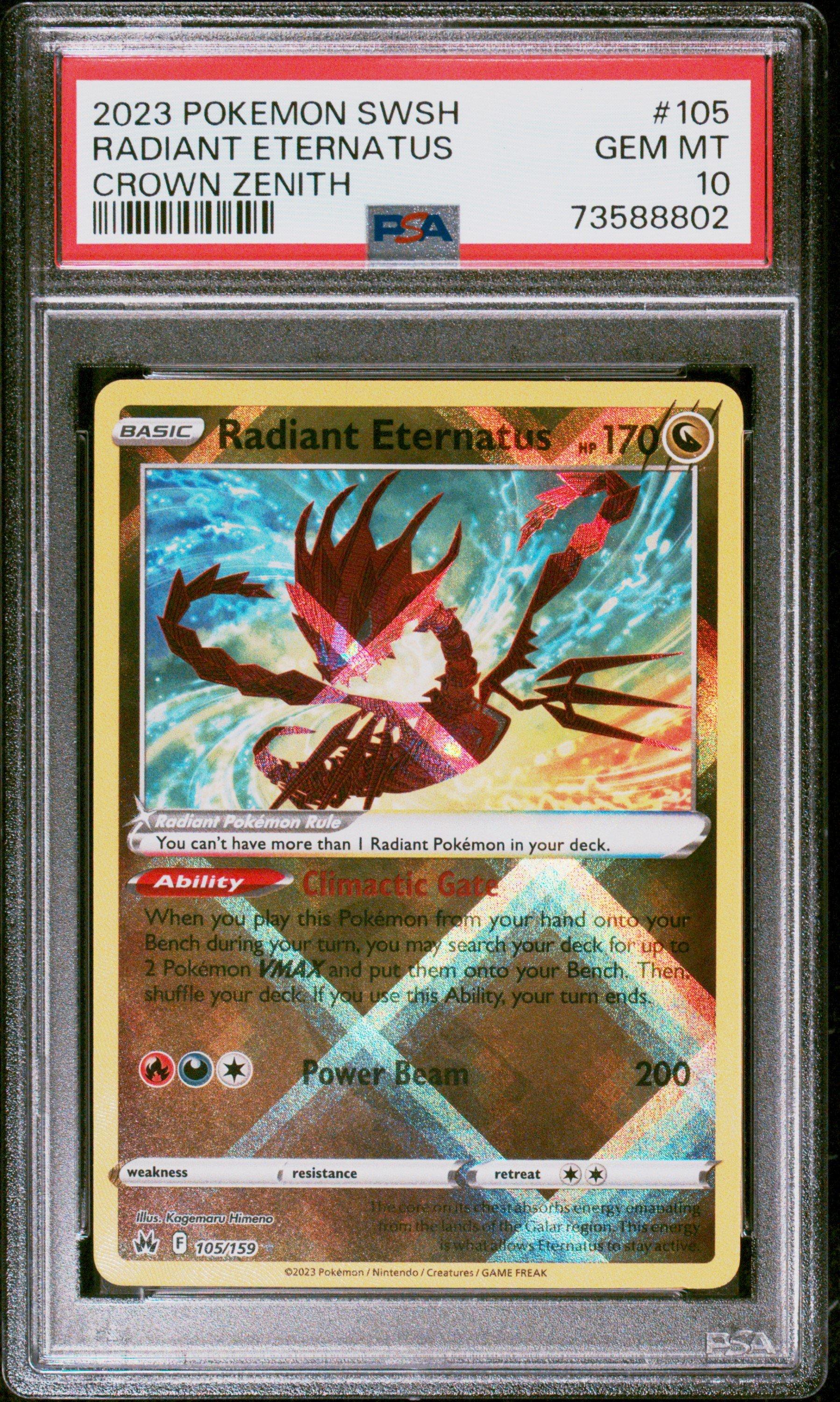2023 Pokemon Sword And Shield Crown Zenith 105 Radiant Eternatus PSA 10  Graded Card | GameStop