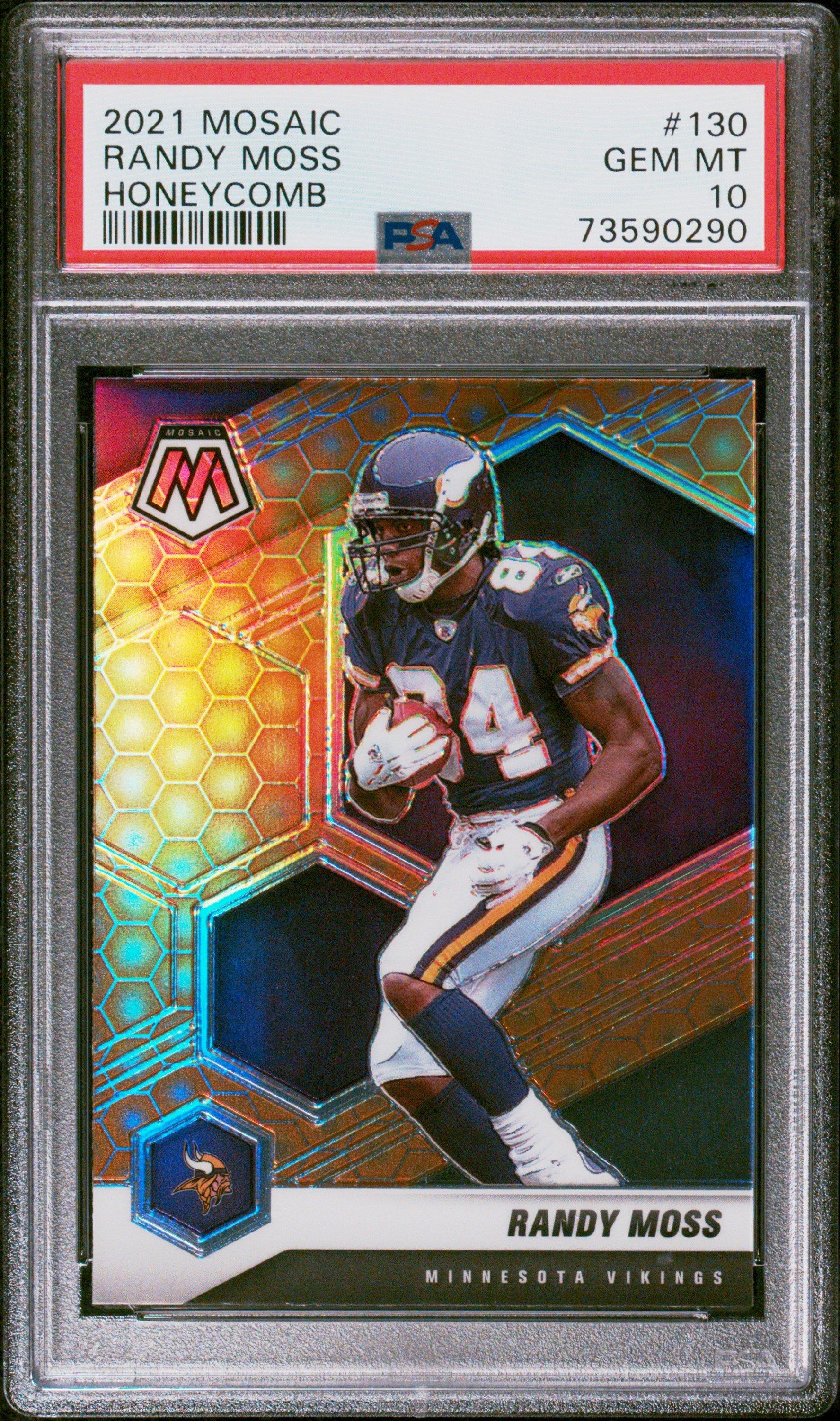 2021 Panini Mosaic 130 Randy Moss Honeycomb PSA 10 Graded Card