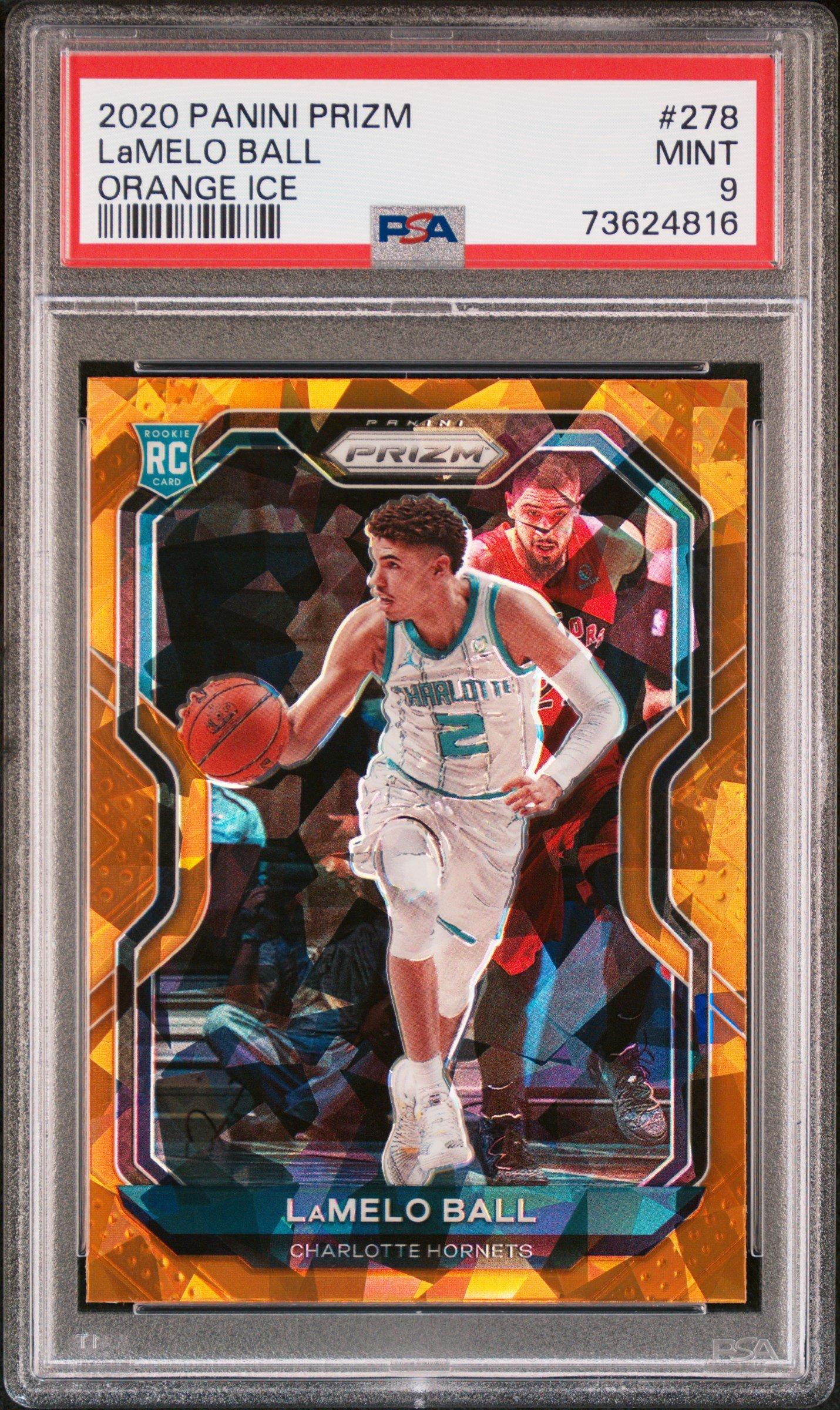 2020 Panini Prizm 278 Lamelo Ball Orange Ice PSA 9