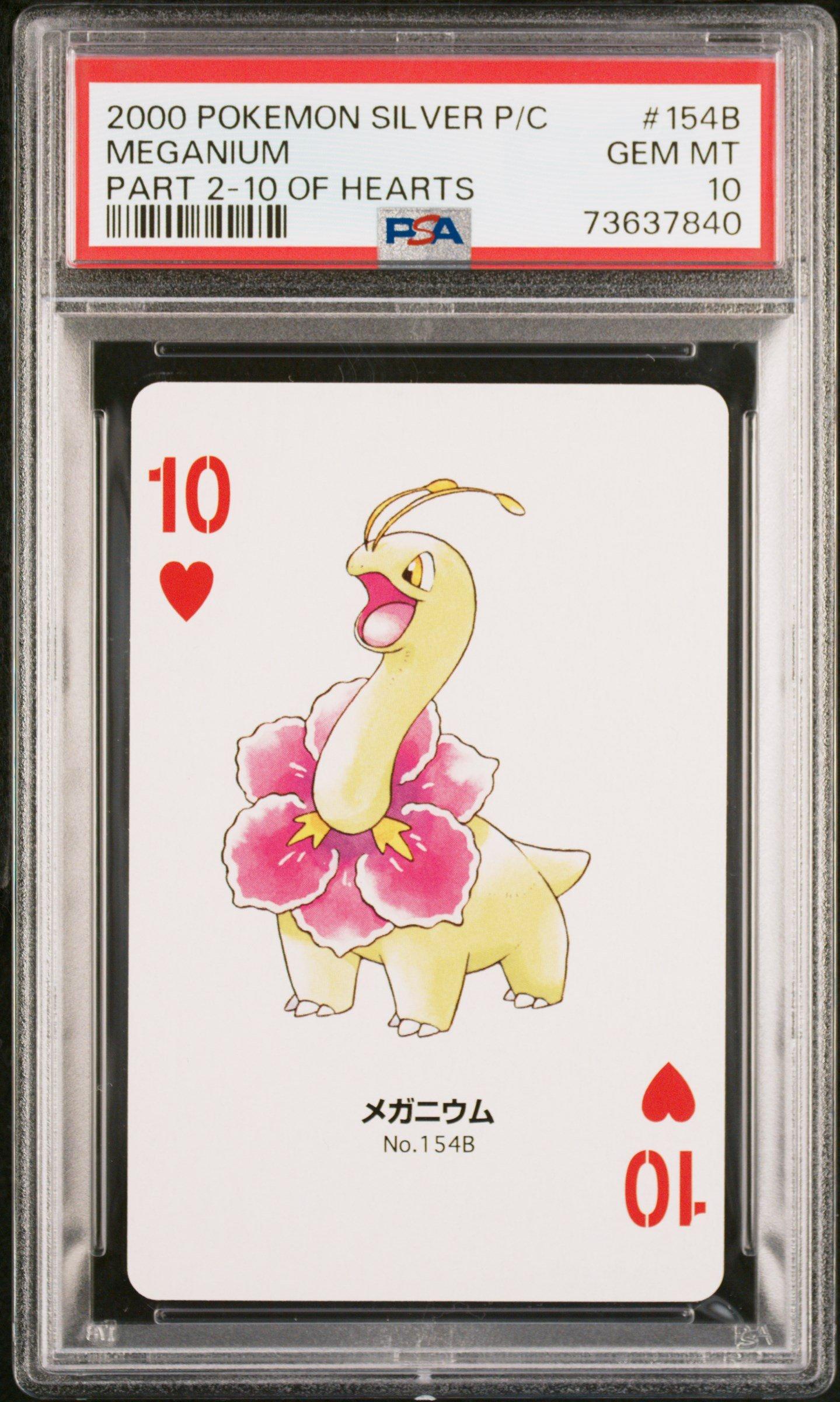 2000 Pokemon Silver Version Part 2 Playing Cards 154b Meganium 10 Of Hearts PSA 10