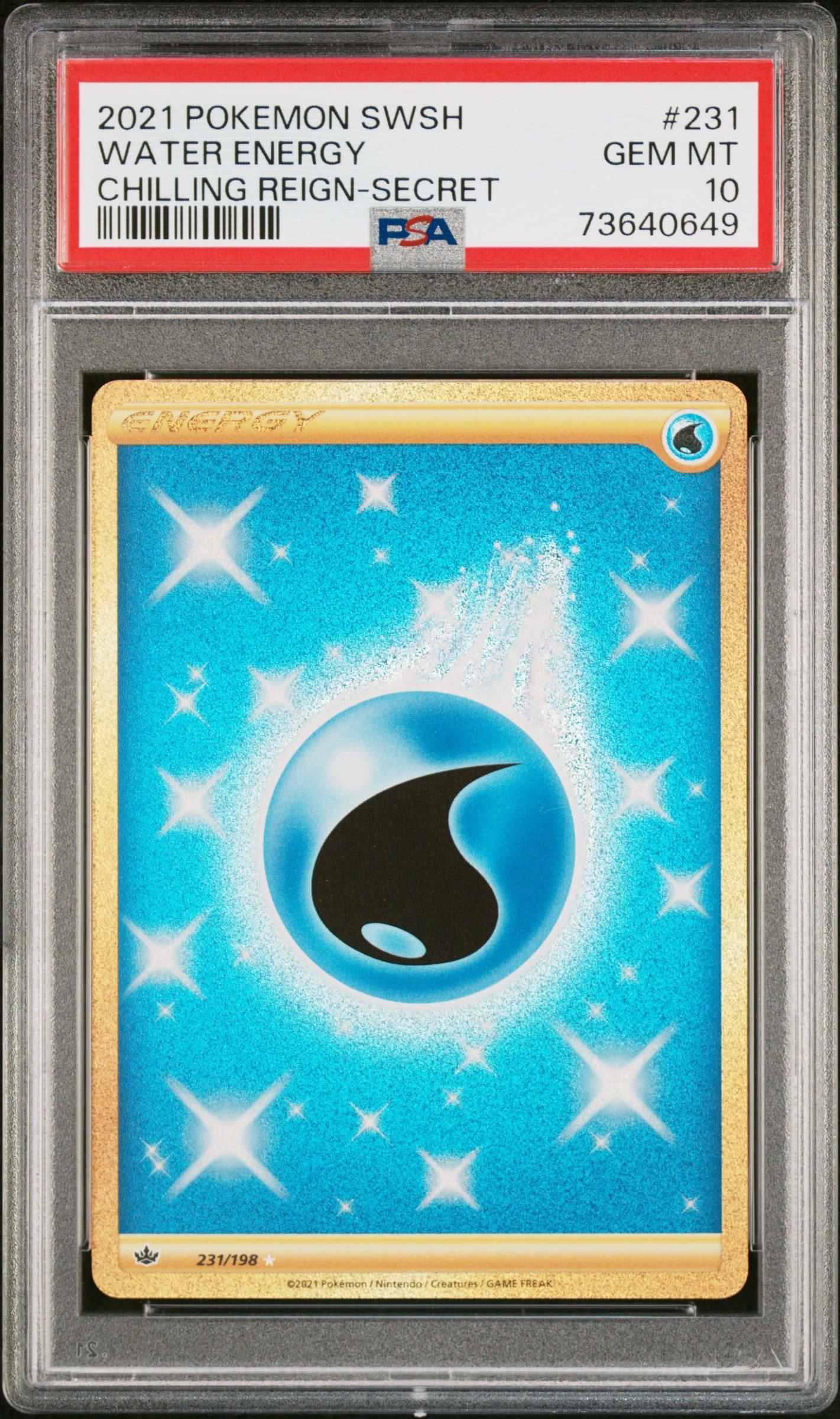 2021 Pokemon Sword & Shield Chilling Reign 231 Water Energy Secret PSA 10