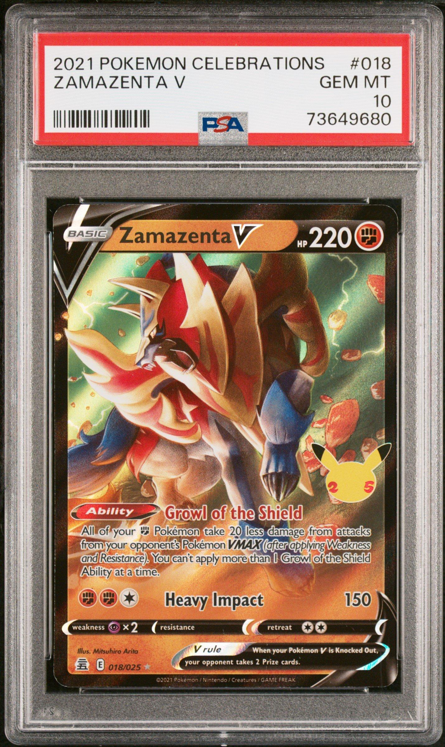 2021 Pokemon Celebrations 018 Zamazenta V PSA 10