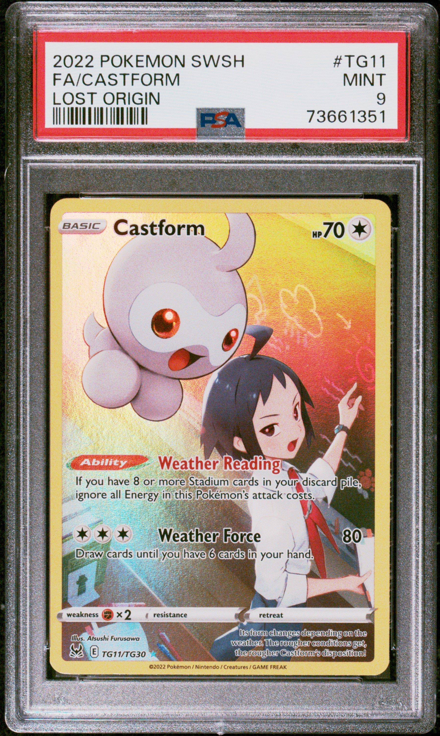 2022 Pokemon Sword & Shield Lost Origin Tg11 Full Art/castform PSA 9 Graded  Card | GameStop