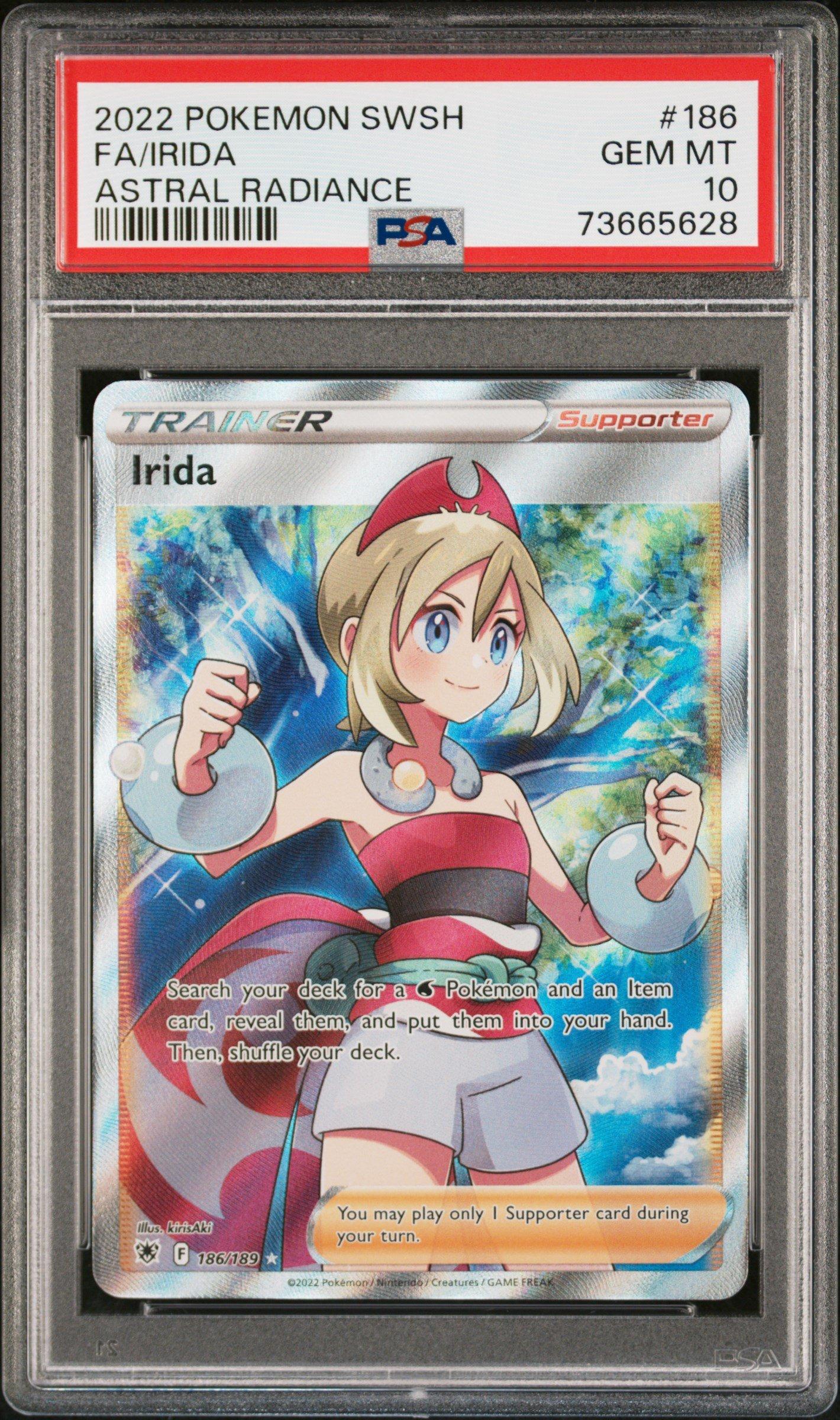 2022 Pokemon Sword & Shield Astral Radiance 186 Full Art/irida PSA 10