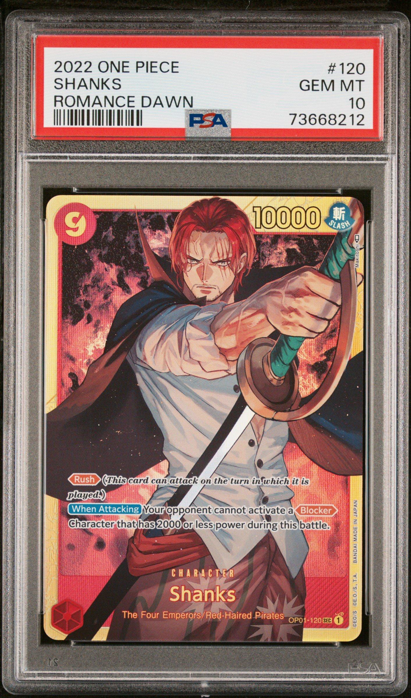 2022 One Piece Op01-romance Dawn 120 Shanks PSA 10 Graded Card