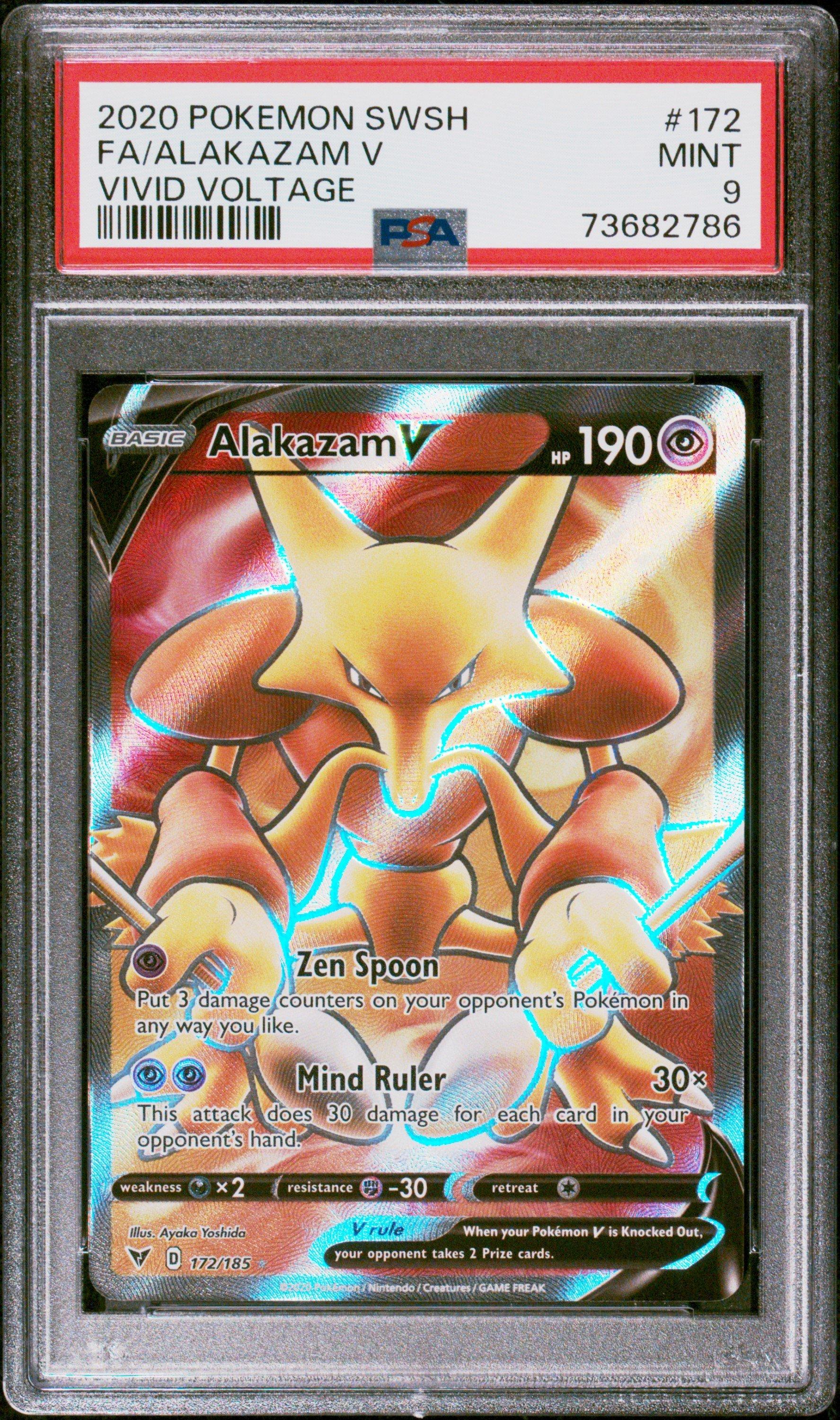 2020 Pokemon Sword & Shield Vivid Voltage 172 Full Art/alakazam V