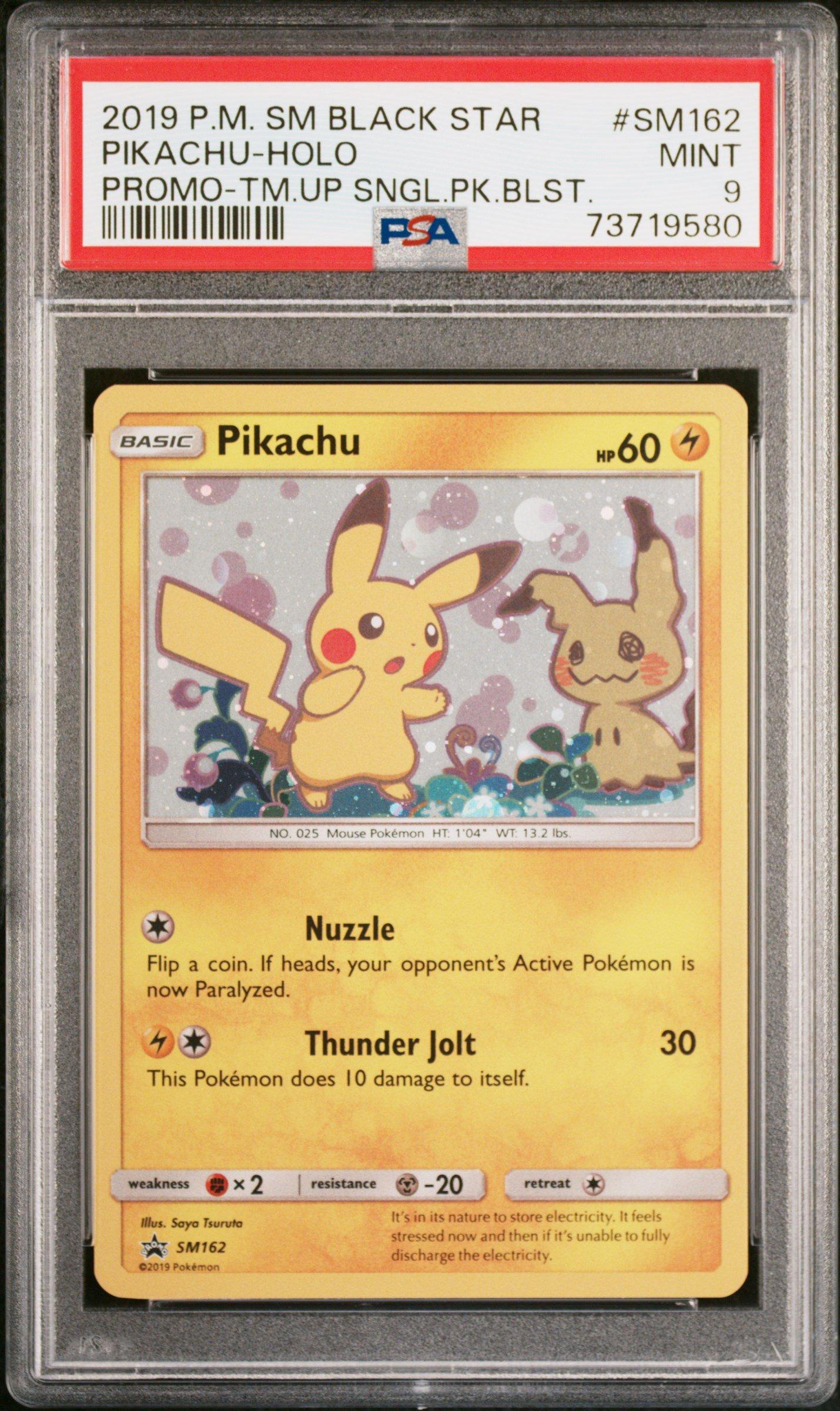 2019 Pokemon Sm Black Star Promo Sm162 Pikachu PSA 9