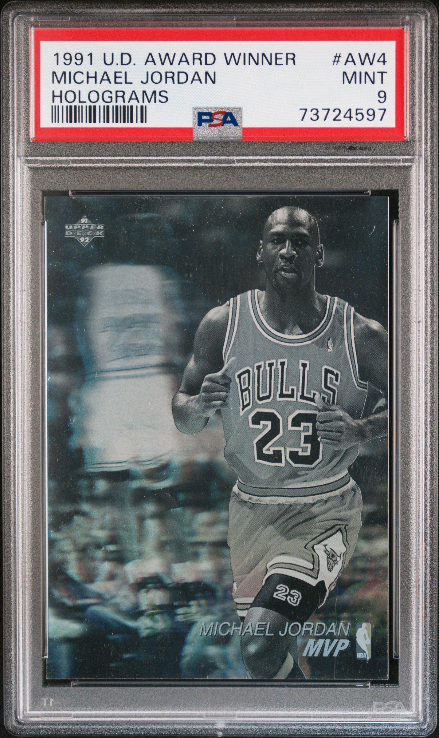 1991 Upper Deck Award Winner Hologram Aw4 Michael Jordan PSA 9